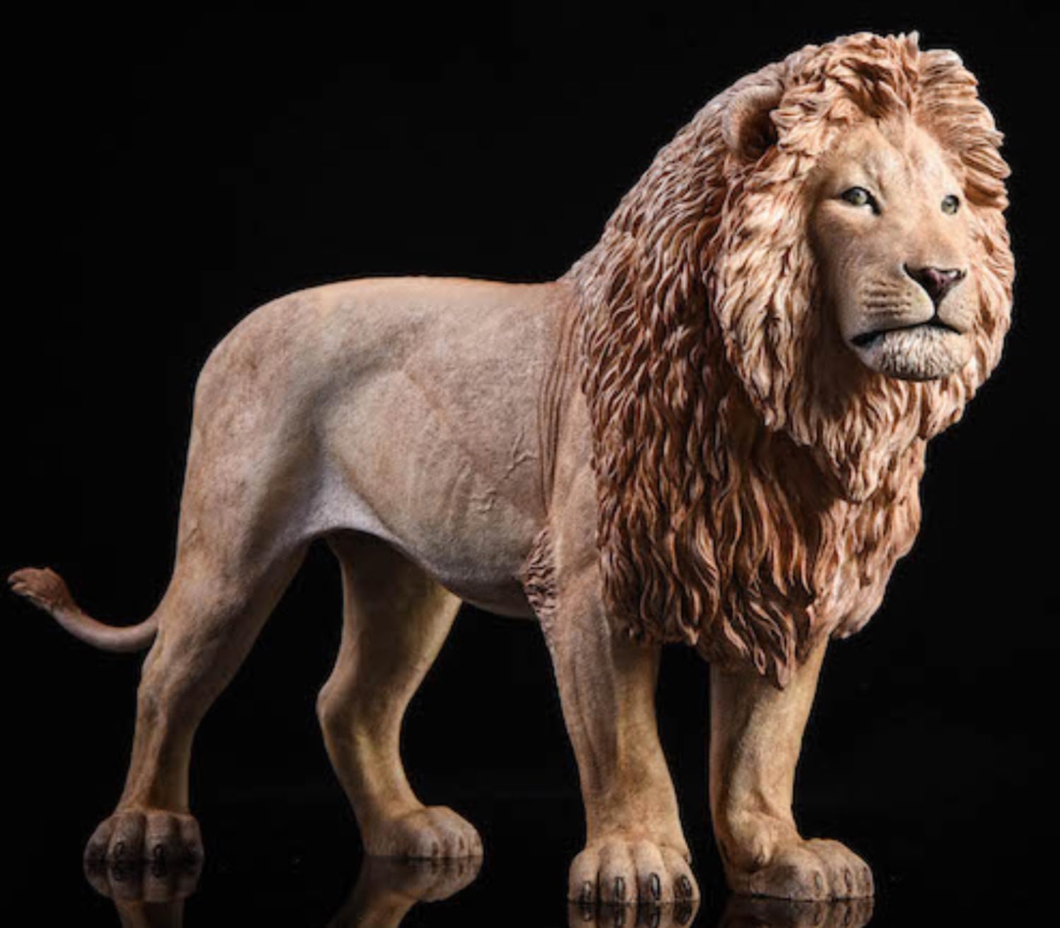 Figurine de lion de collection JXK : le lion, peinte à la main par des experts, réaliste, en résine sûre, figurine animale miniature à l'échelle 1:6