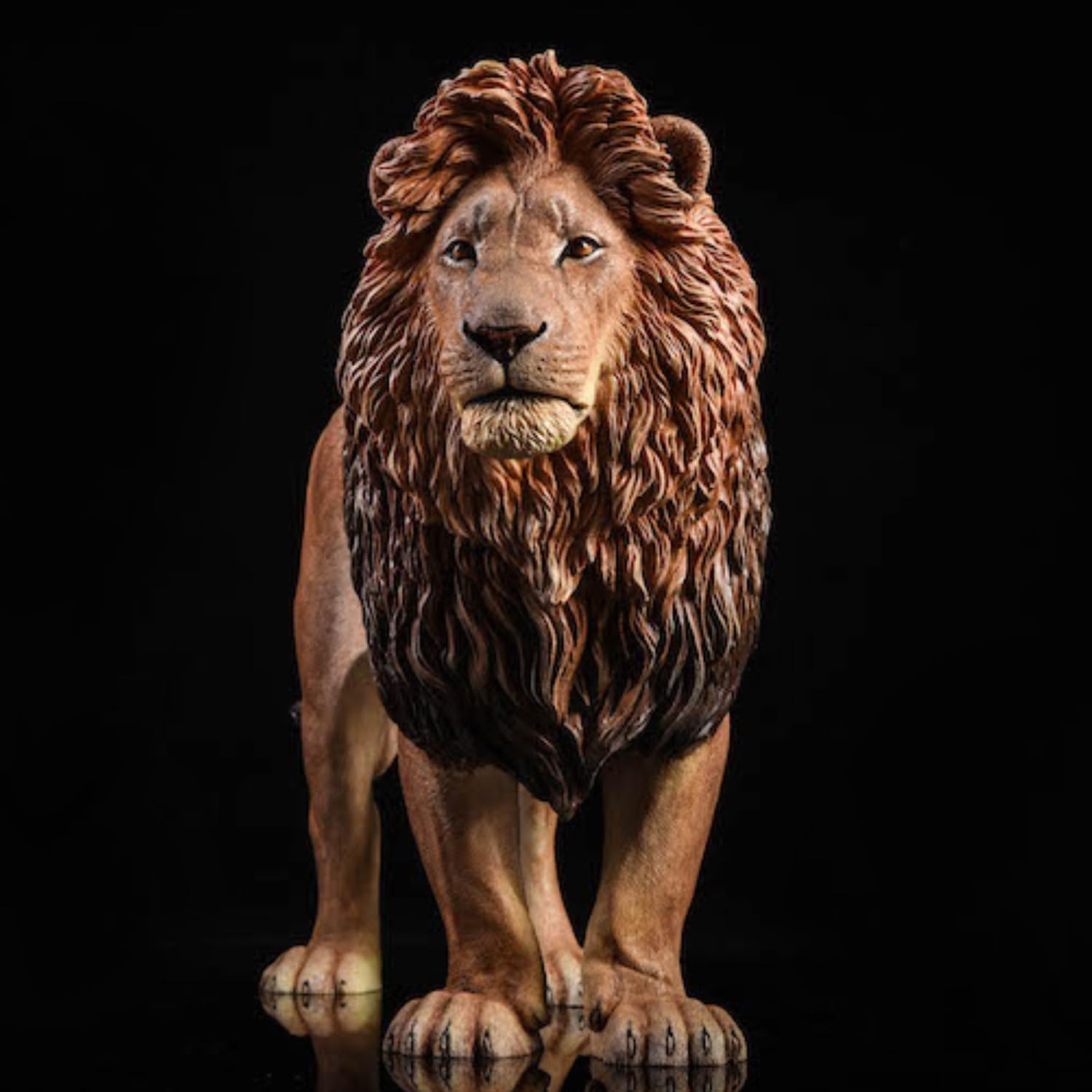 Figurine de lion de collection JXK : le lion, peinte à la main par des experts, réaliste, en résine sûre, figurine animale miniature à l'échelle 1:6