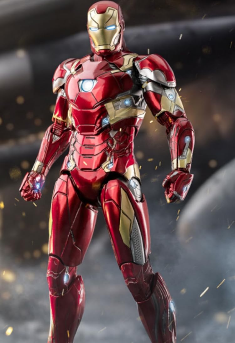 Conjunto completo de figuras coleccionables de ZD: Iron Man Mark 46, líder de la Guerra Civil estadounidense MK46, figura de acción en miniatura a escala 1:10 MK46BFG