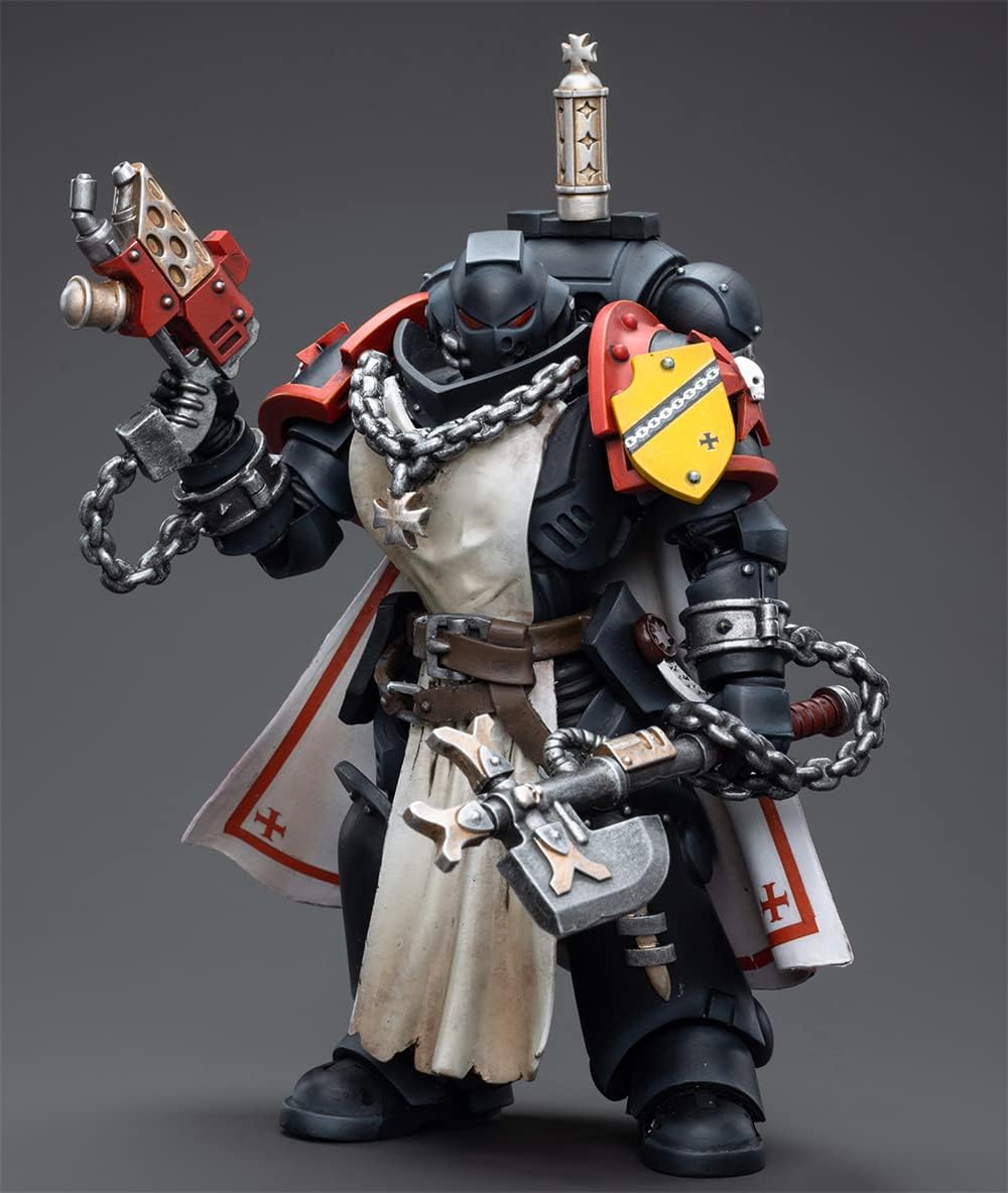 JoyToy - Figurines d'action Warhammer 40K sous licence officielle à l'échelle 1/18, série complète Black Templars et Necrons (Black Templars, Granbertus)
