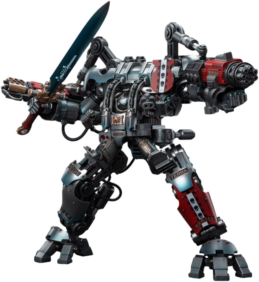 Figurine de collection JoyToy 40K : Chevaliers Gris Nemesis Dreadknight, incluant le pilote, figurines articulées à l'échelle 1:18 JT6434 (NemesisJSY)