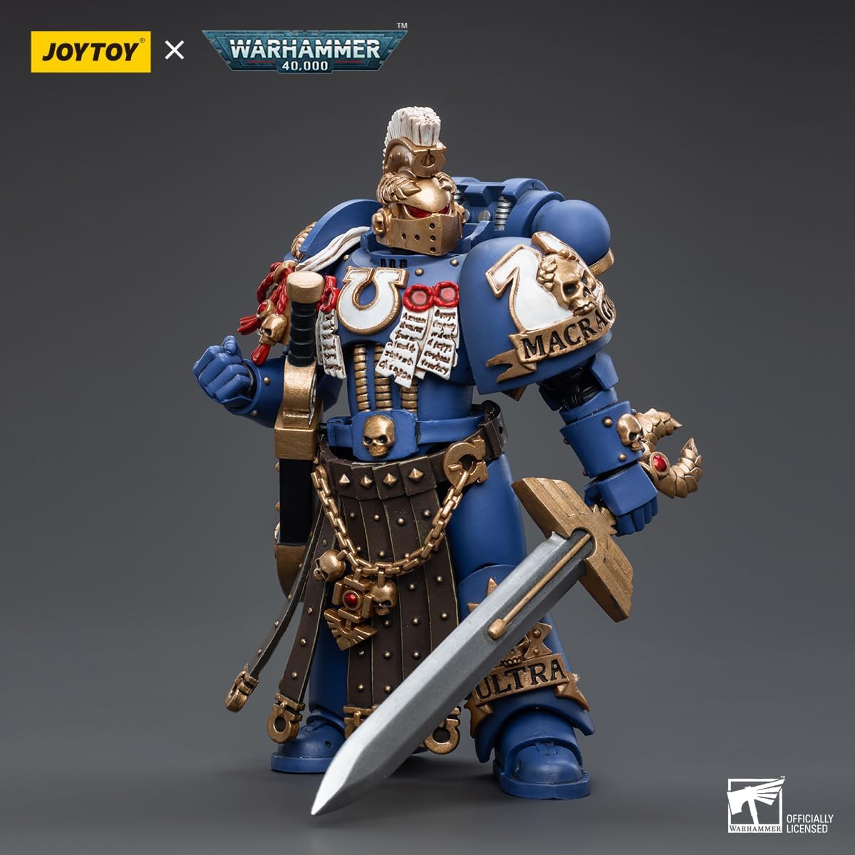 Figurine de collection JoyToy Warhammer 40K Ultramarines Honour Guard Chapter Champion à l'échelle 1:18