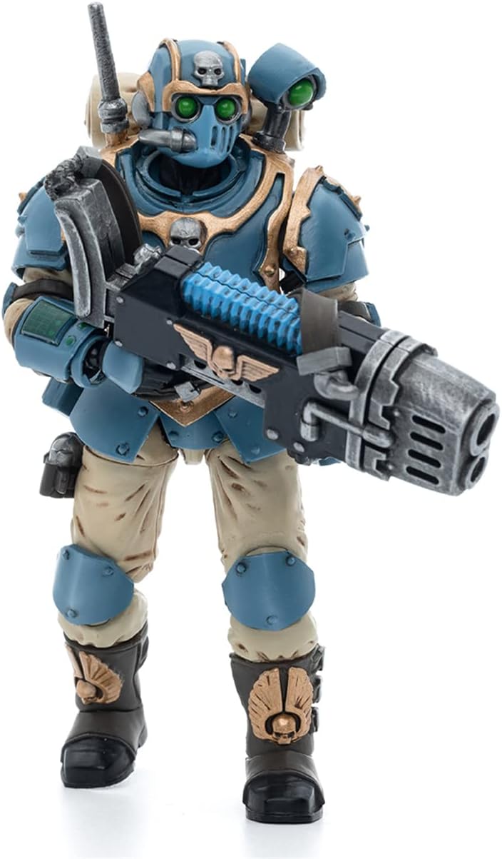 JoyToy Warhammer 40K Figurines d'action de science-fiction sous licence officielle à l'échelle 1/18 Série complète – Astra Militarum Tempestus Scions 55th Kappic Eagles Plasma Gunner