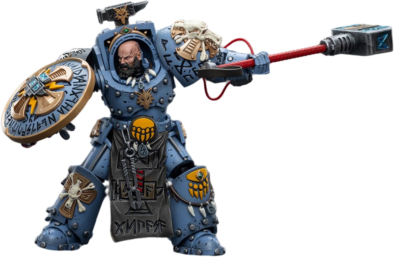 Figurine de collection JoyToy Warhammer 40K : Space Wolves Arjac Rockfist, échelle 1:18