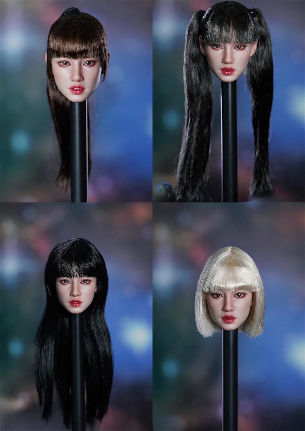 Super Duck 1:6 Scale Female Head Sculpt, Kpop Star Girl Head Sculpture for 12-inch Action Figures
