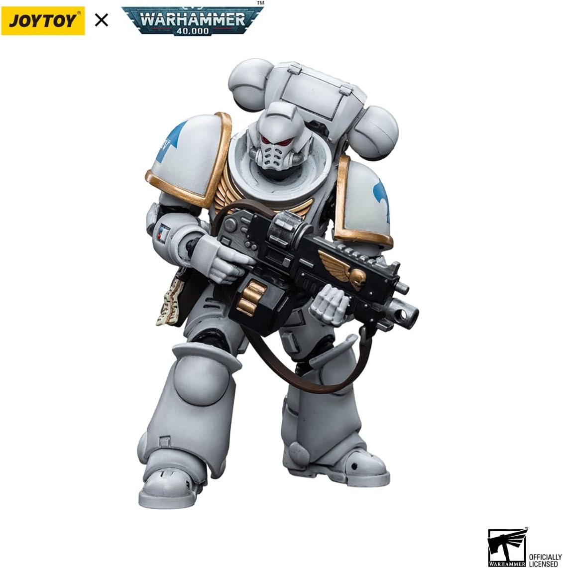 Figurine de collection JoyToy Warhammer 40K Space Marines White Consuls Intercessors 02 à l'échelle 1:18