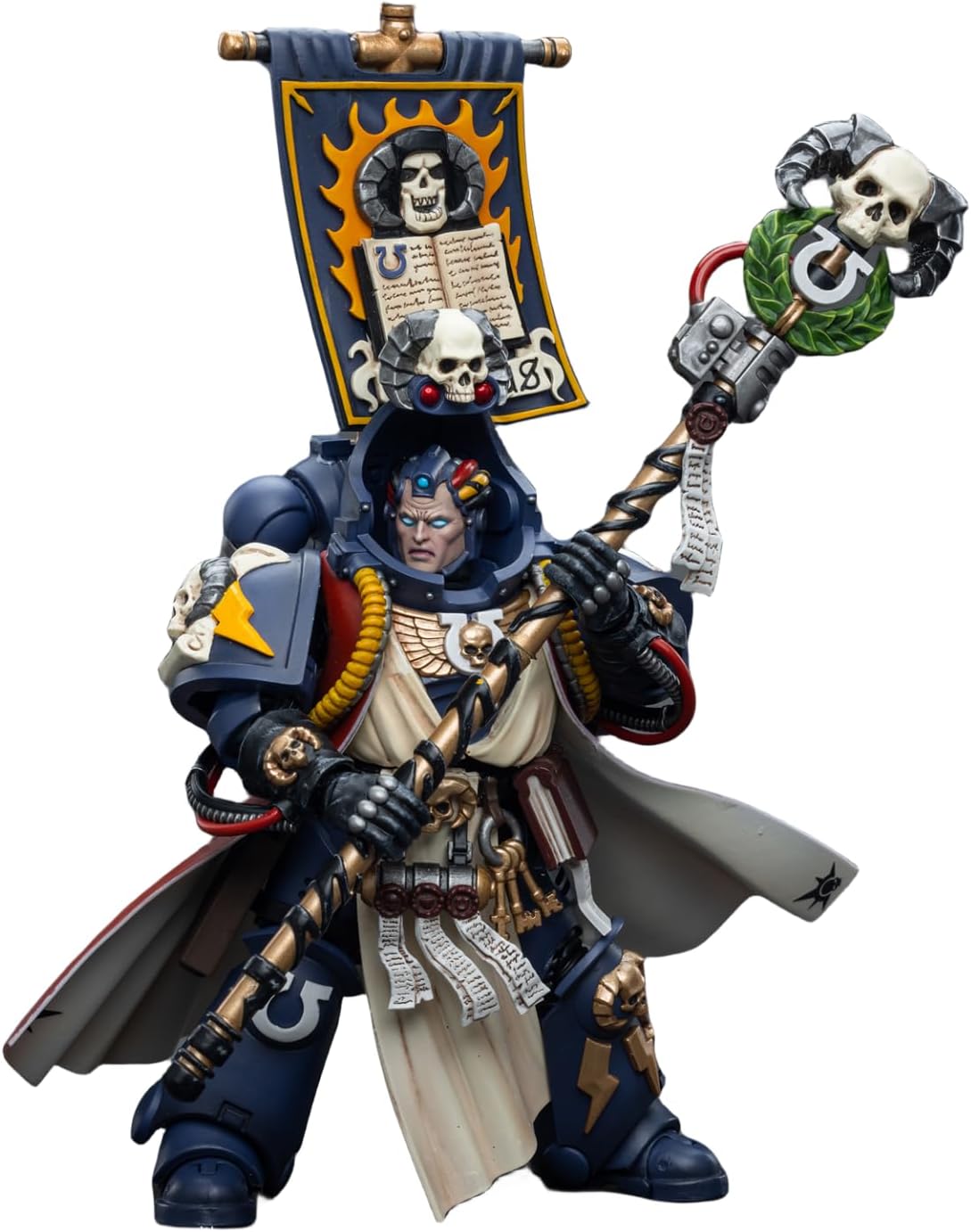JoyToy Warhammer 40K Figurine de collection : Tigurius, bibliothécaire en chef des Ultramarines, figurines d'action à l'échelle 1/18 JT6885 (Tigurius)
