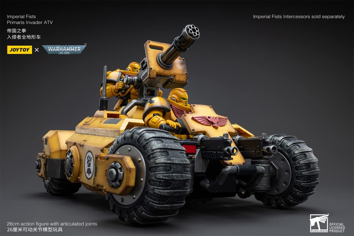 JoyToy - Figurines d'action de science-fiction Warhammer 40K sous licence officielle à l'échelle 1/18 (ATV, Imperial Fists)