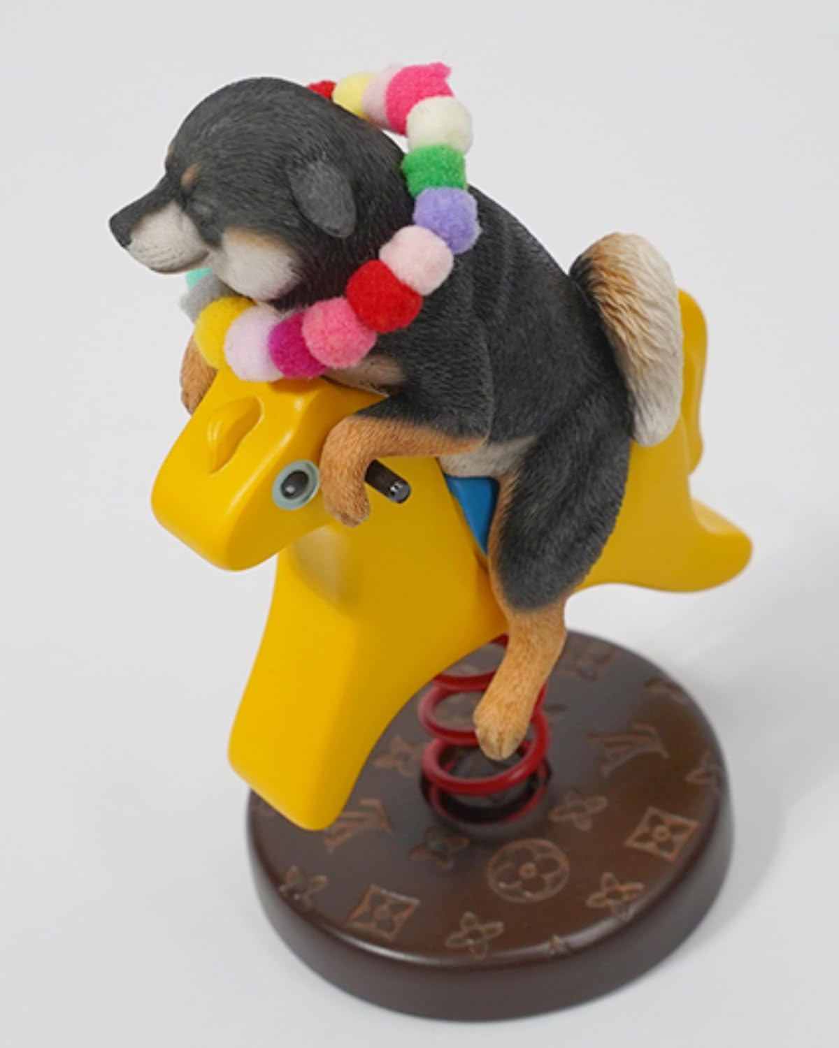 Figura de perro coleccionable JXK: Caballo balancín Shiba Inu 2.0, figura de animal en miniatura a escala 1:6