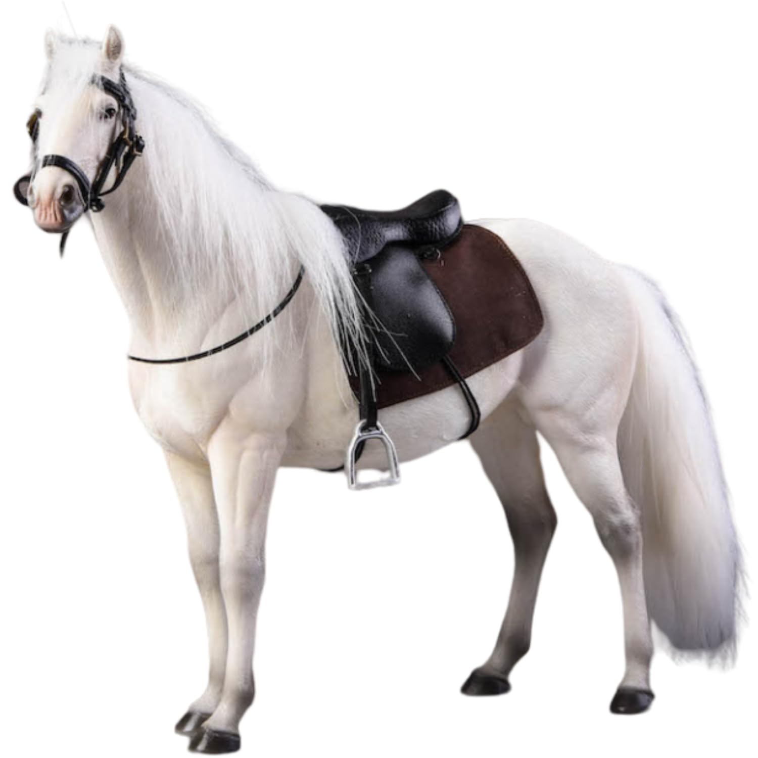 Figura de caballo coleccionable JXK: Caballo de sangre caliente, pintado a mano por expertos, resina realista y segura, miniatura a escala 1:12.