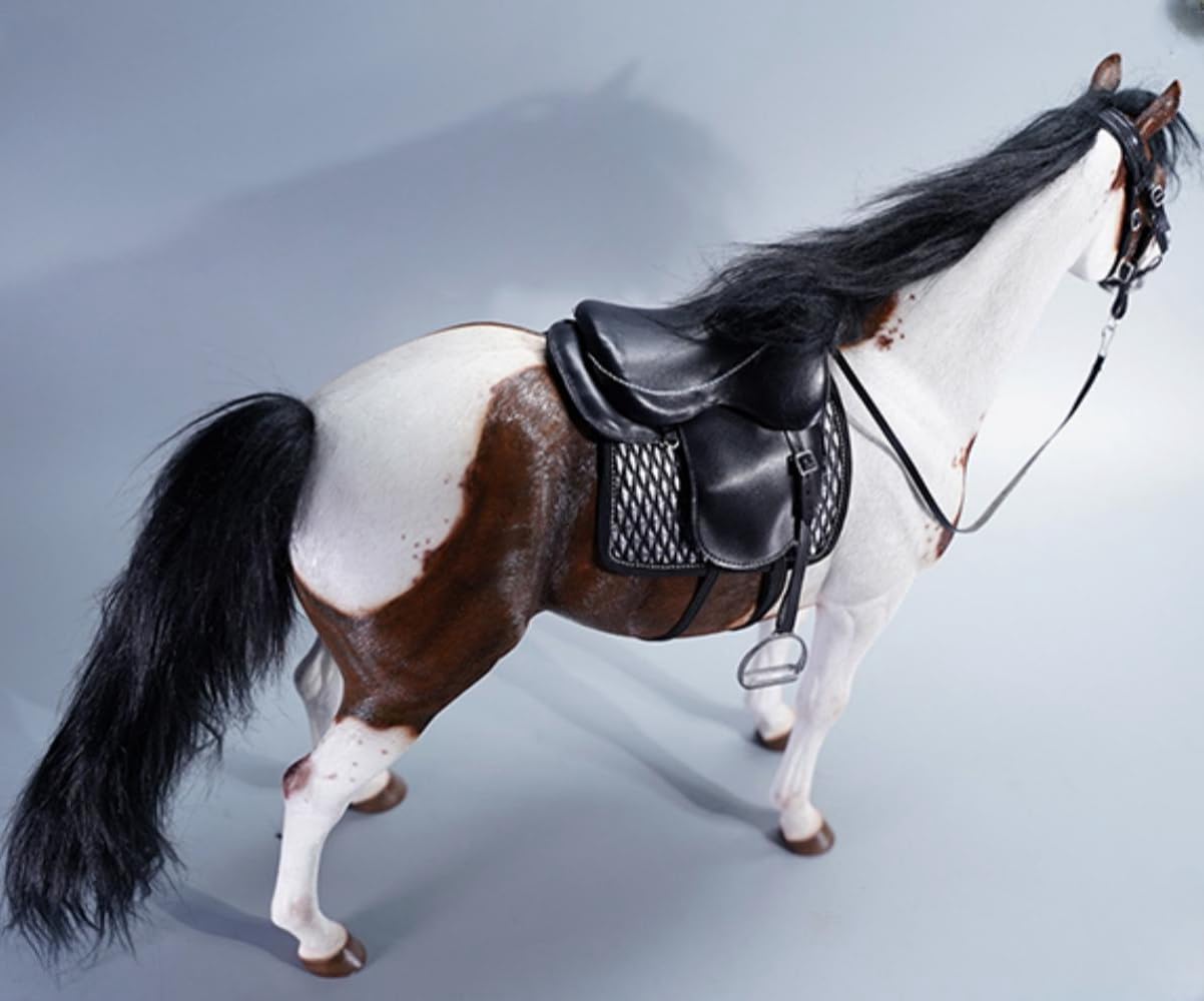 Figura de caballo coleccionable JXK: Caballo americano de pintura blanca pardusca, pintado a mano por expertos, resina realista y segura, miniatura a escala 1:6.