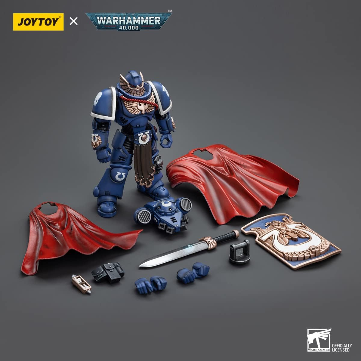 JoyToy ?á Warhammer 40K Figurines d'action de science-fiction sous licence officielle à l'échelle 1/18 Série complète Ultramarine Victrix Guard