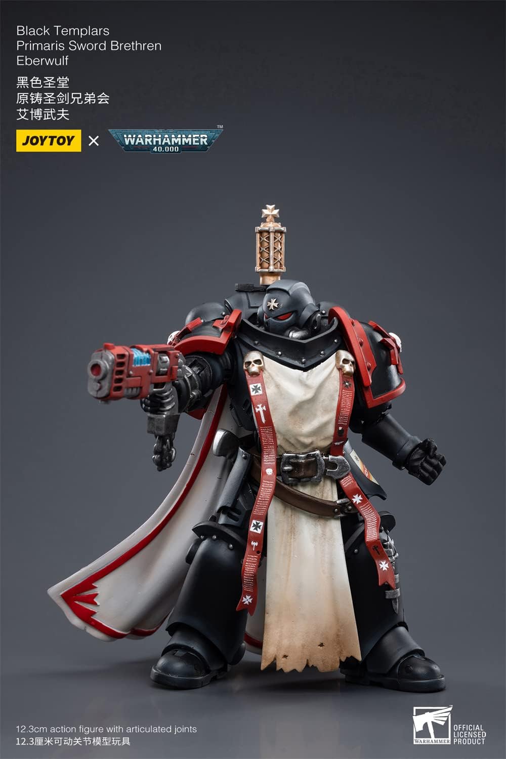 JoyToy 40K Figurines d'action sous licence officielle à l'échelle 1/18 Série complète Black Templars Eberwulf