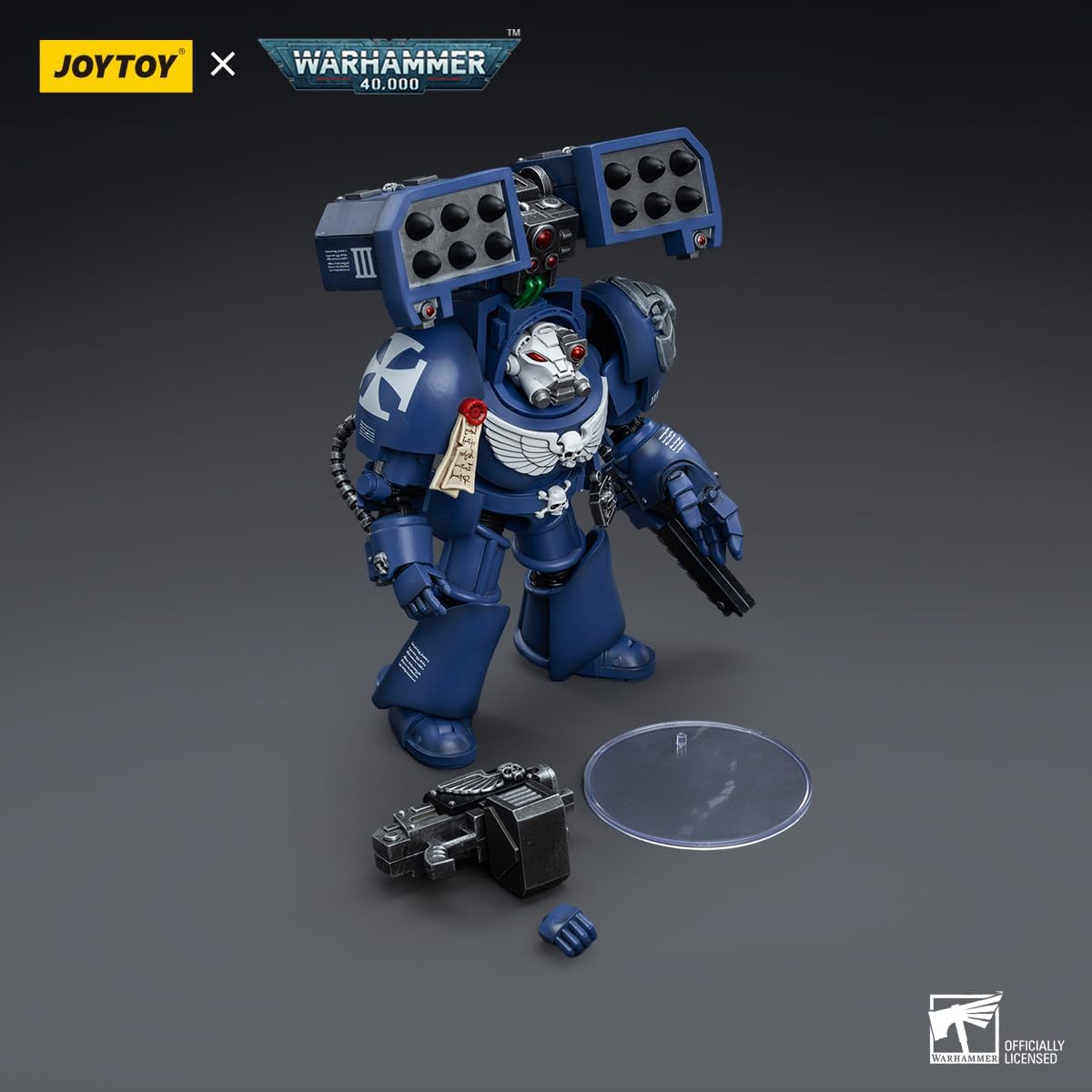 Figurine de collection JoyToy Warhammer 40K Ultramarines Terminators Brother Andrus à l'échelle 1:18