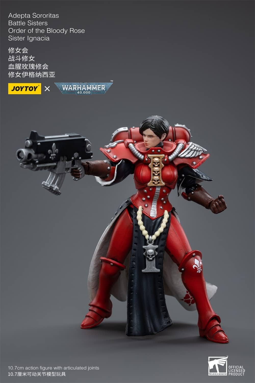JoyToy ¡Á Warhammer 40K Figurines d'action de science-fiction sous licence officielle à l'échelle 1/18, série complète Adepta Sororitas (Ignacia, Bloody Rose)