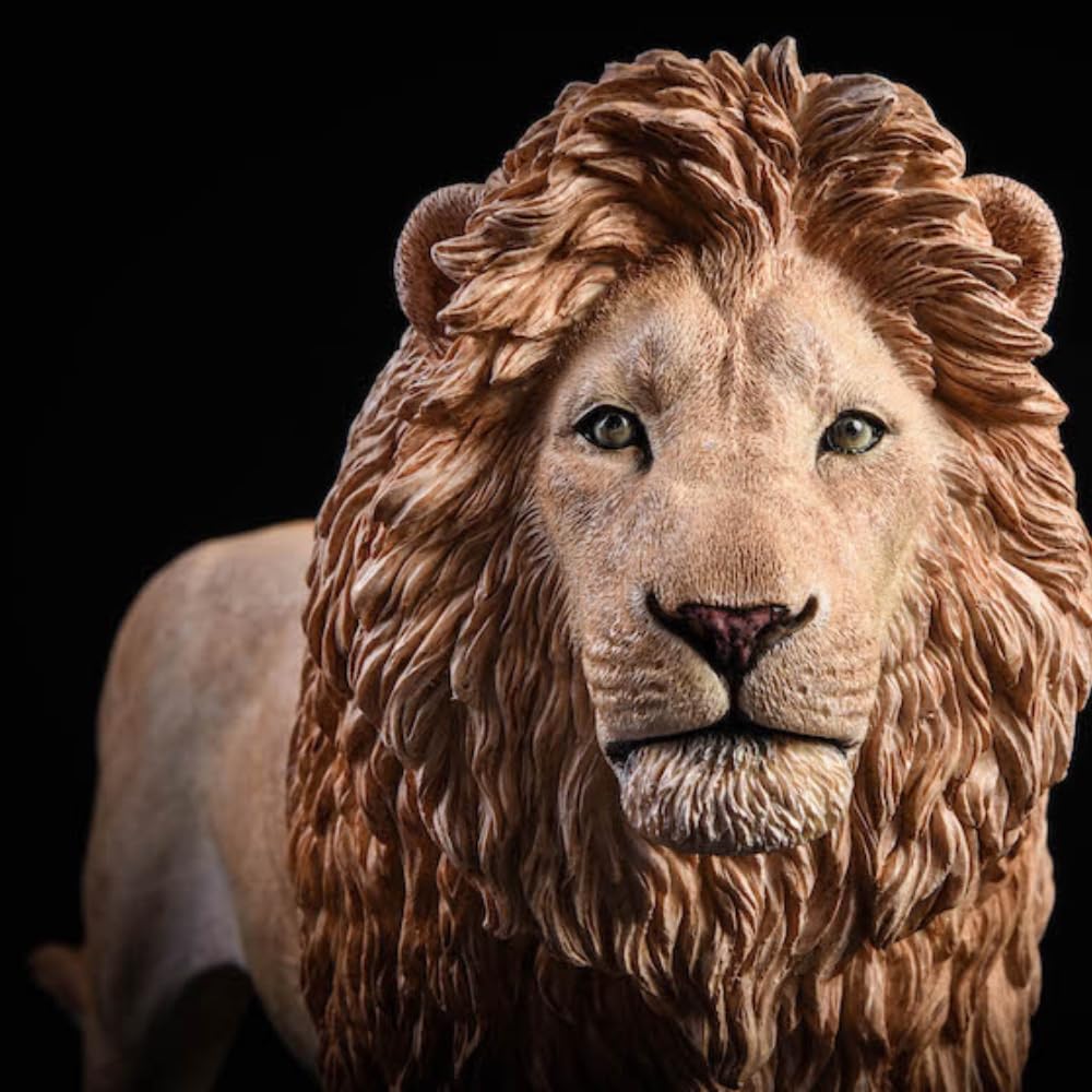 Figurine de lion de collection JXK : le lion, peinte à la main par des experts, réaliste, en résine sûre, figurine animale miniature à l'échelle 1:6