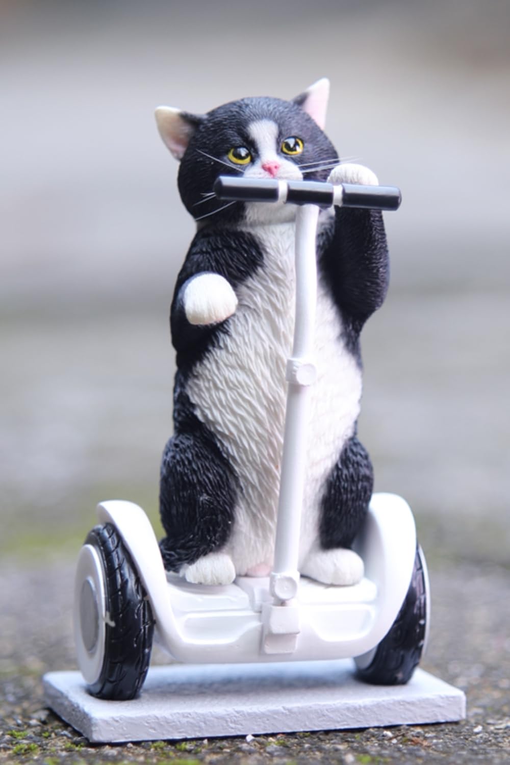 Figura de gato coleccionable JXK: Gato gris de pie, pintada a mano por expertos, realista, resina segura, miniatura a escala 1:6.