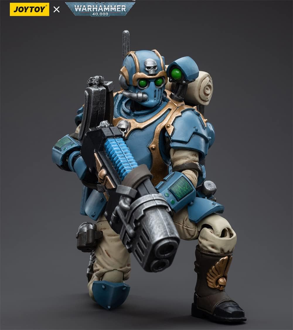JoyToy Warhammer 40K Figurines d'action de science-fiction sous licence officielle à l'échelle 1/18 Série complète – Astra Militarum Tempestus Scions 55th Kappic Eagles Plasma Gunner