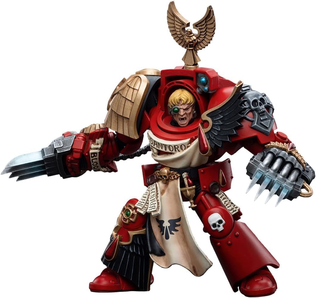 JoyToy - Figurines d'action de science-fiction Warhammer 40K sous licence officielle à l'échelle 1/18 (Sergent Santoro, Blood Angels)