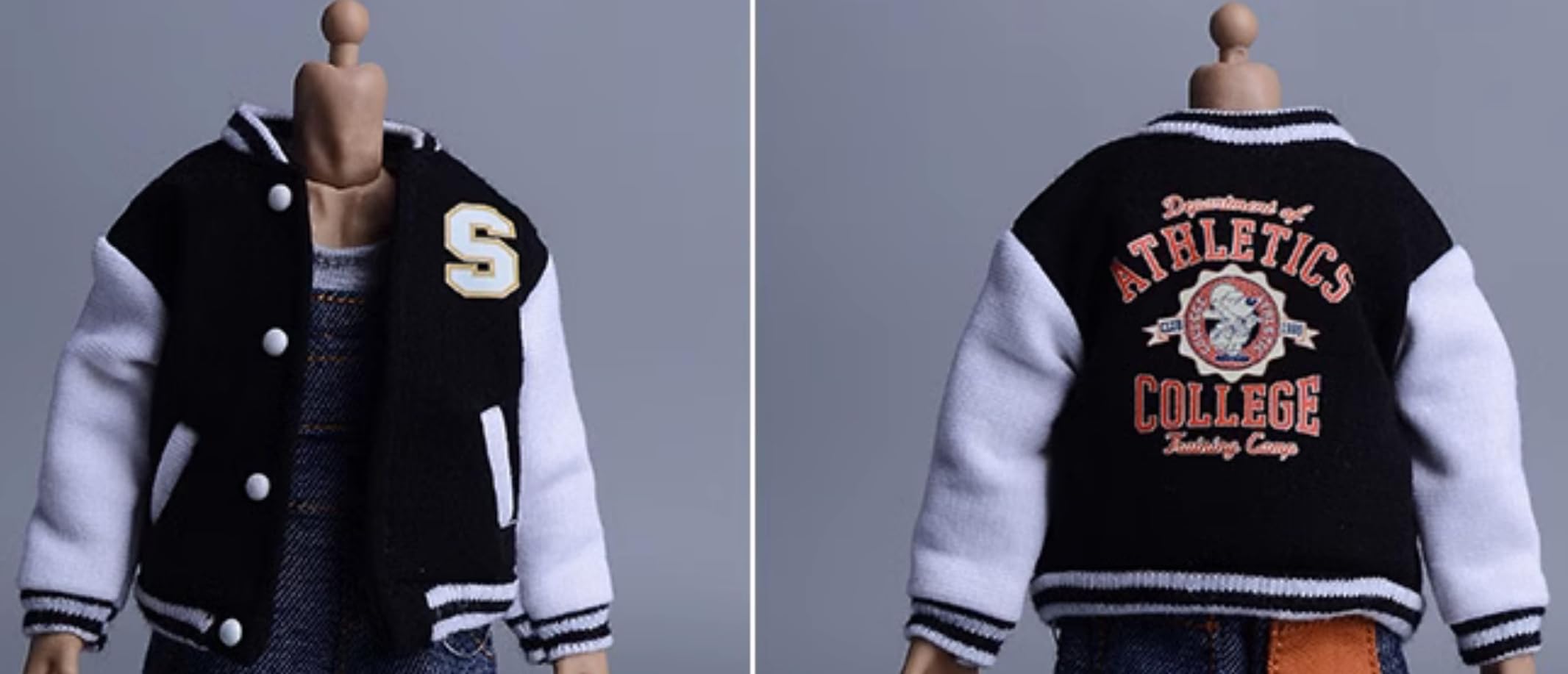 Ropa para muñecas a escala 1/12: abrigo de béisbol, accesorio coleccionable