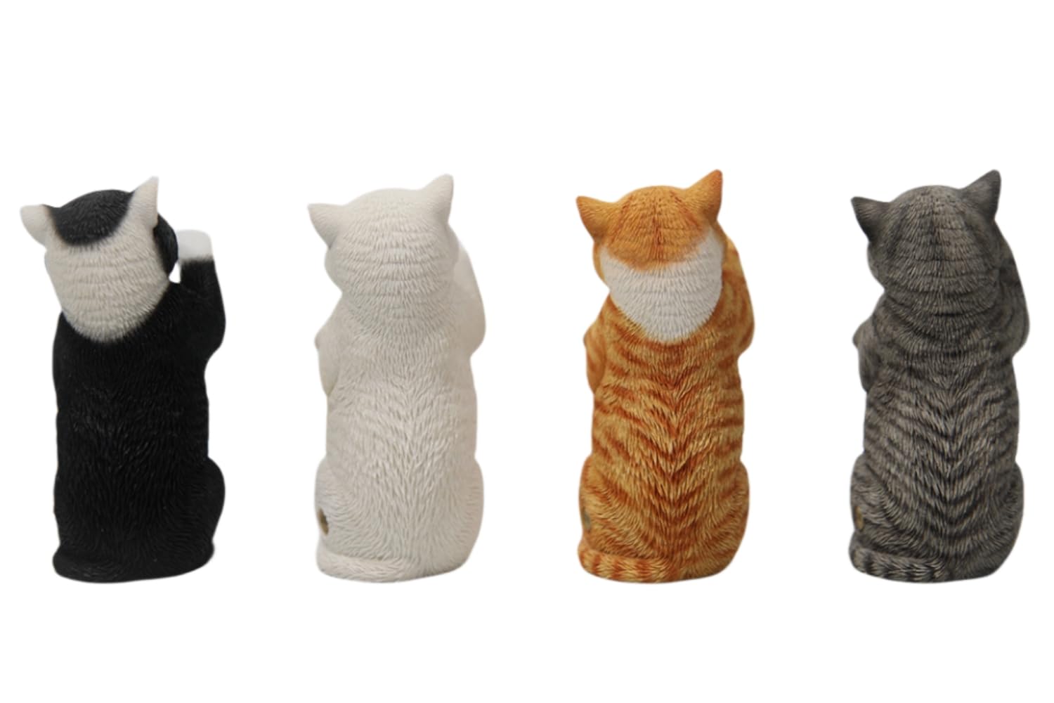 Figura de gato coleccionable JXK: Gato gris de pie, pintada a mano por expertos, realista, resina segura, miniatura a escala 1:6.