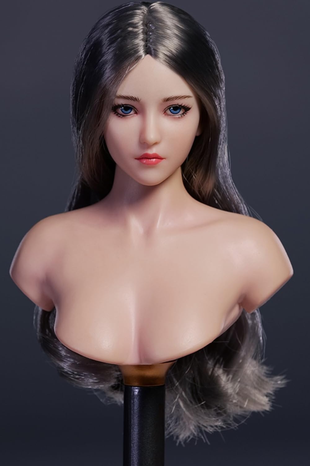 Escultura de cabeza femenina a escala 1:6, diseño de ojos móviles, escultura de cabeza de niña asiática para figuras de acción de 12 pulgadas YMT101A