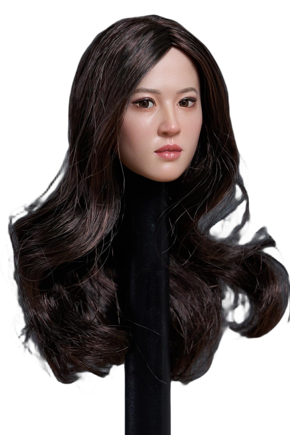 Escultura de cabeza femenina a escala 1:6, cabeza de niña asiática con ojos móviles para figuras de acción de 12 pulgadas