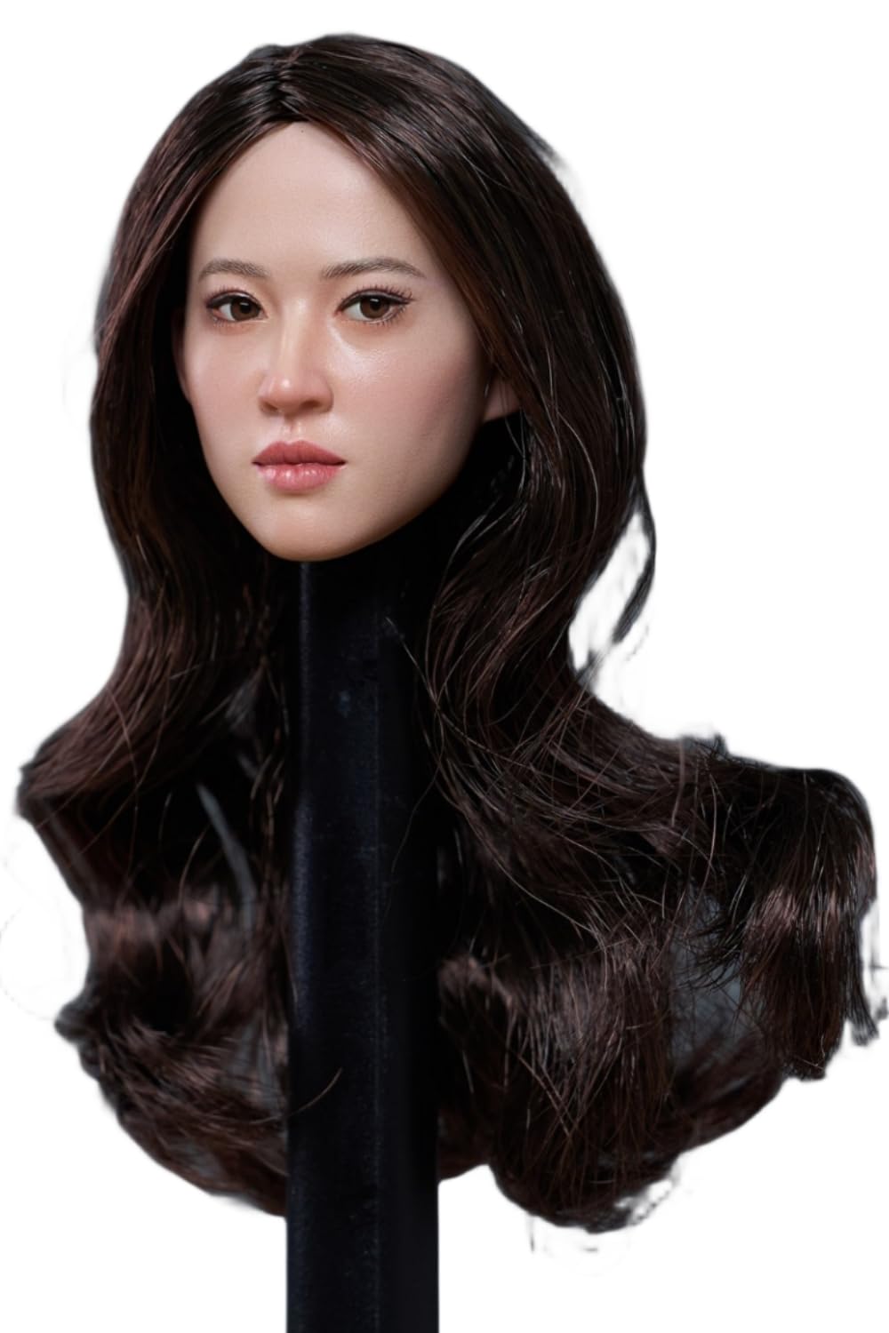 Escultura de cabeza femenina a escala 1:6, cabeza de niña asiática con ojos móviles para figuras de acción de 12 pulgadas