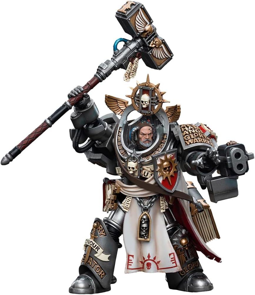 Figurine de collection JoyToy 40K Grey Knights Grand Master Voldus à l'échelle 1:18