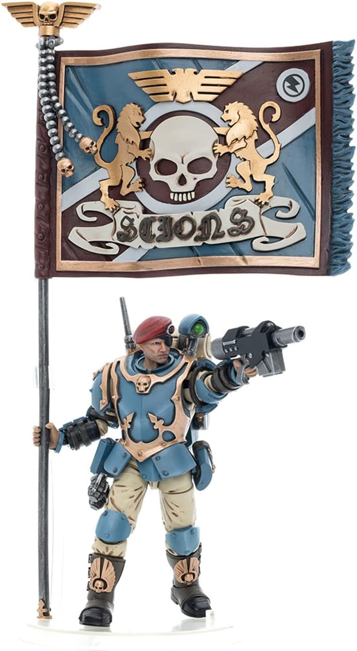 JoyToy Warhammer 40K 1/18 Scale Astra Militarum Tempestus Scions Command Squad 55th Kappic Eagles Banner Bearer Action Figure