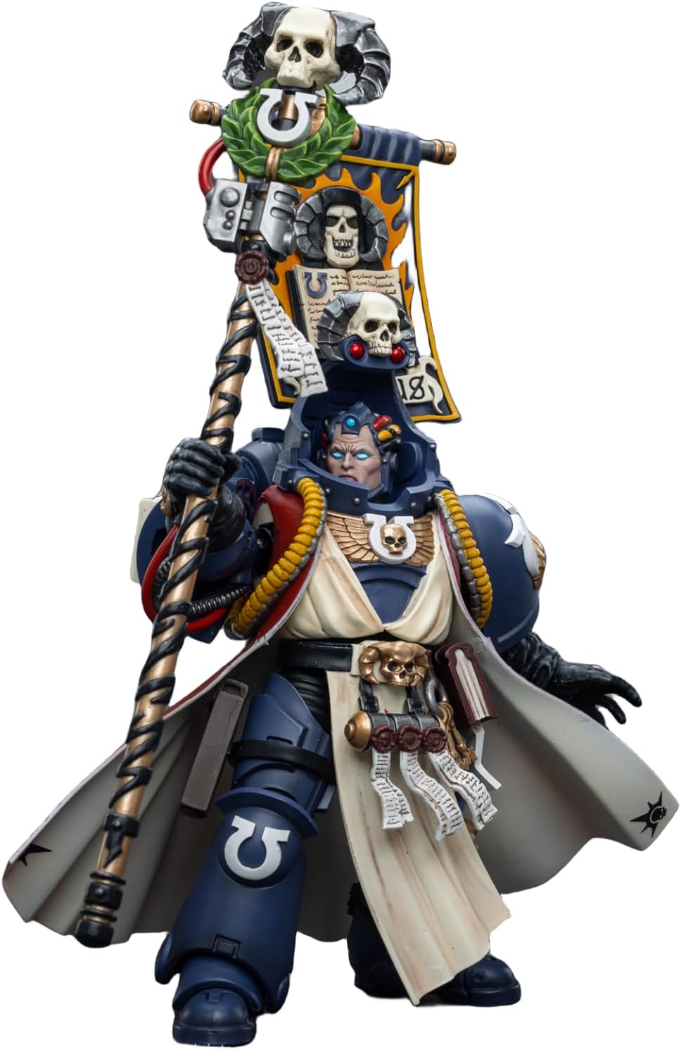 JoyToy Warhammer 40K Figurine de collection : Tigurius, bibliothécaire en chef des Ultramarines, figurines d'action à l'échelle 1/18 JT6885 (Tigurius)