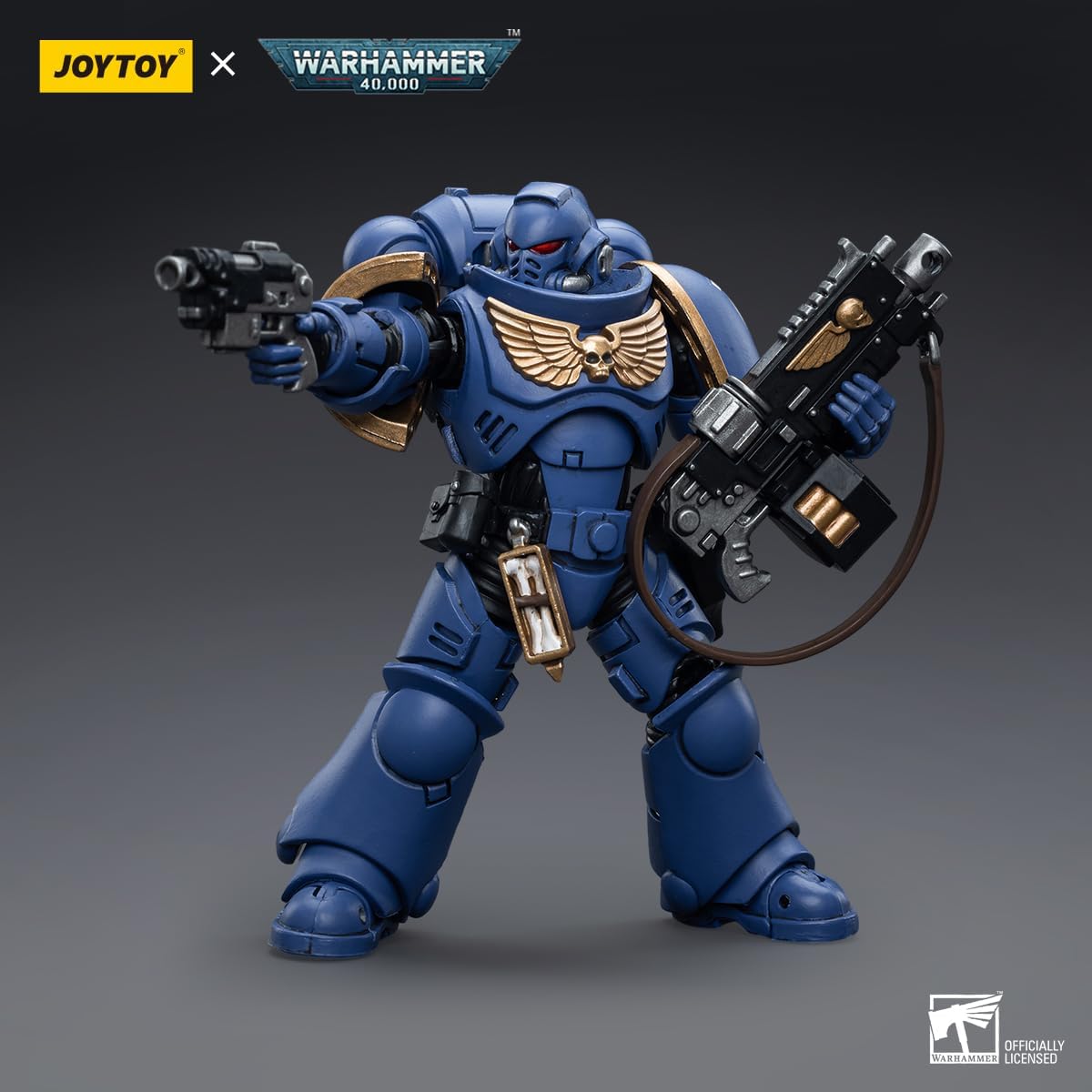 JoyToy Warhammer 40K Figurines d'action de science-fiction sous licence officielle à l'échelle 1/18 Série complète Ultramarines Intercessors