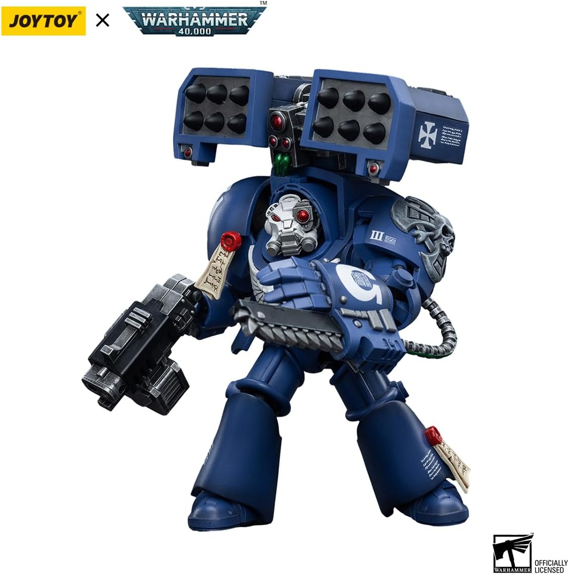 Figurine de collection JoyToy Warhammer 40K Ultramarines Terminators Brother Andrus à l'échelle 1:18