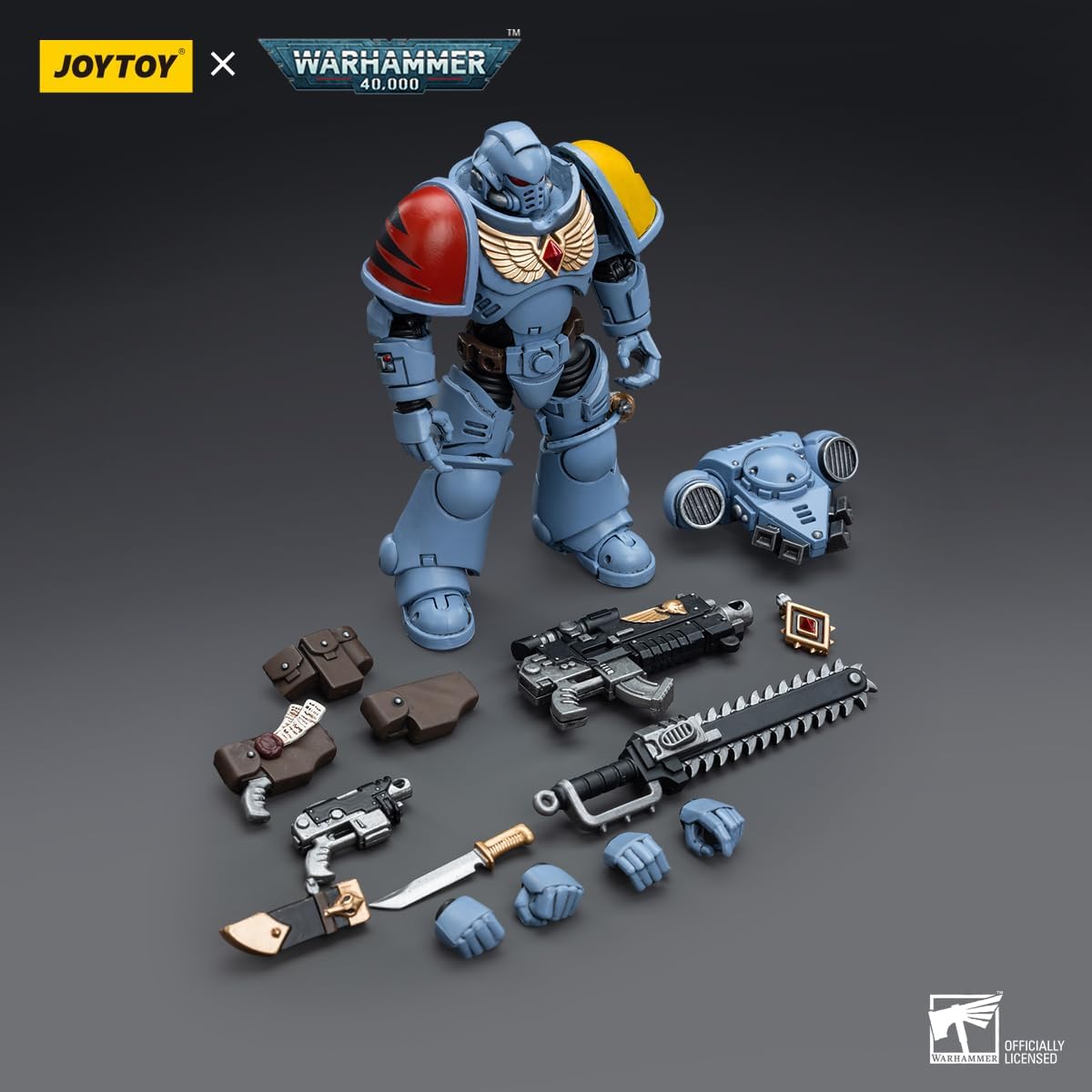 JoyToy - Figurines d'action de science-fiction Warhammer 40K sous licence officielle à l'échelle 1/18, série complète (Intercessors, Space Wolves)