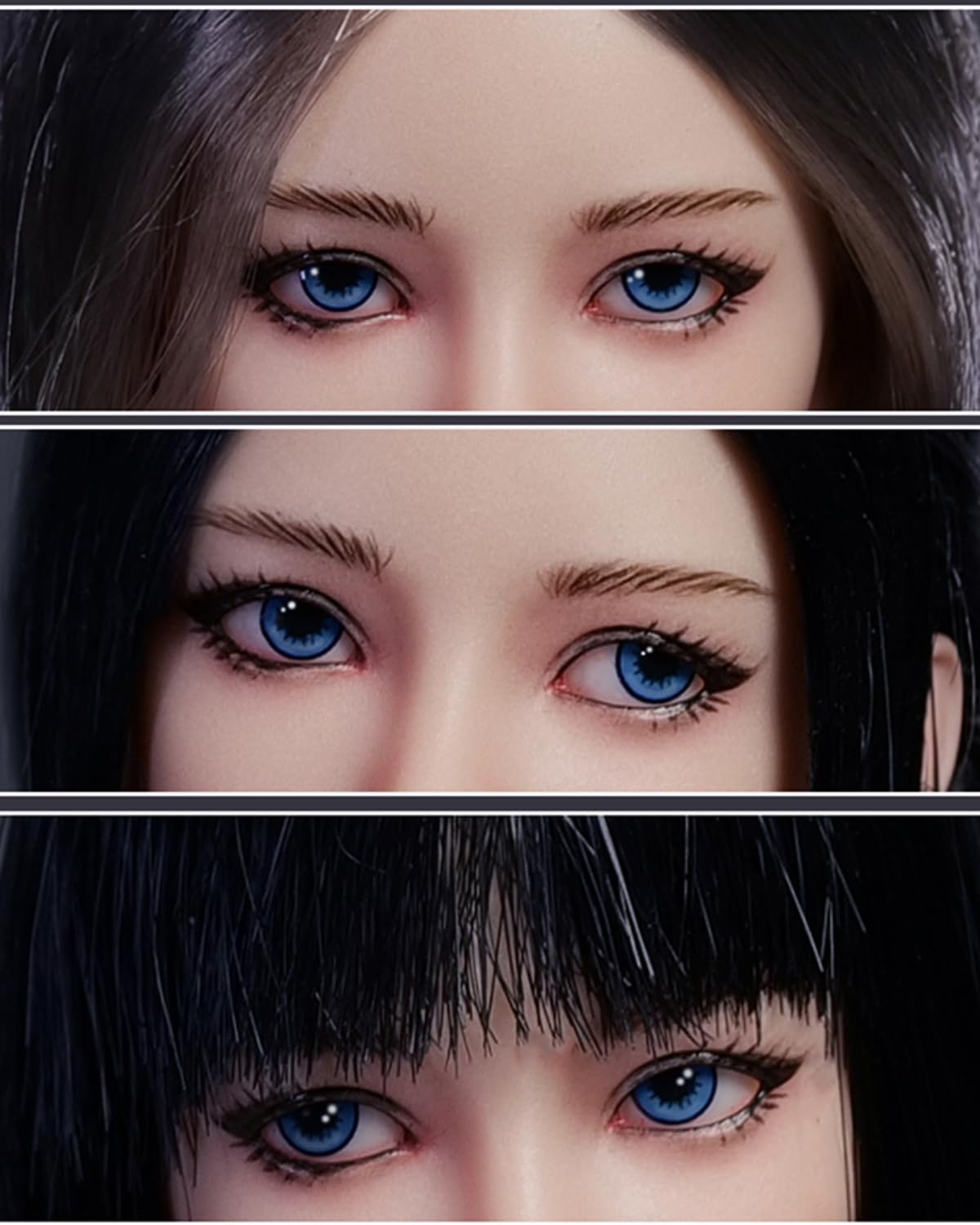 Escultura de cabeza femenina a escala 1:6, diseño de ojos móviles, escultura de cabeza de niña asiática para figuras de acción de 12 pulgadas YMT101A