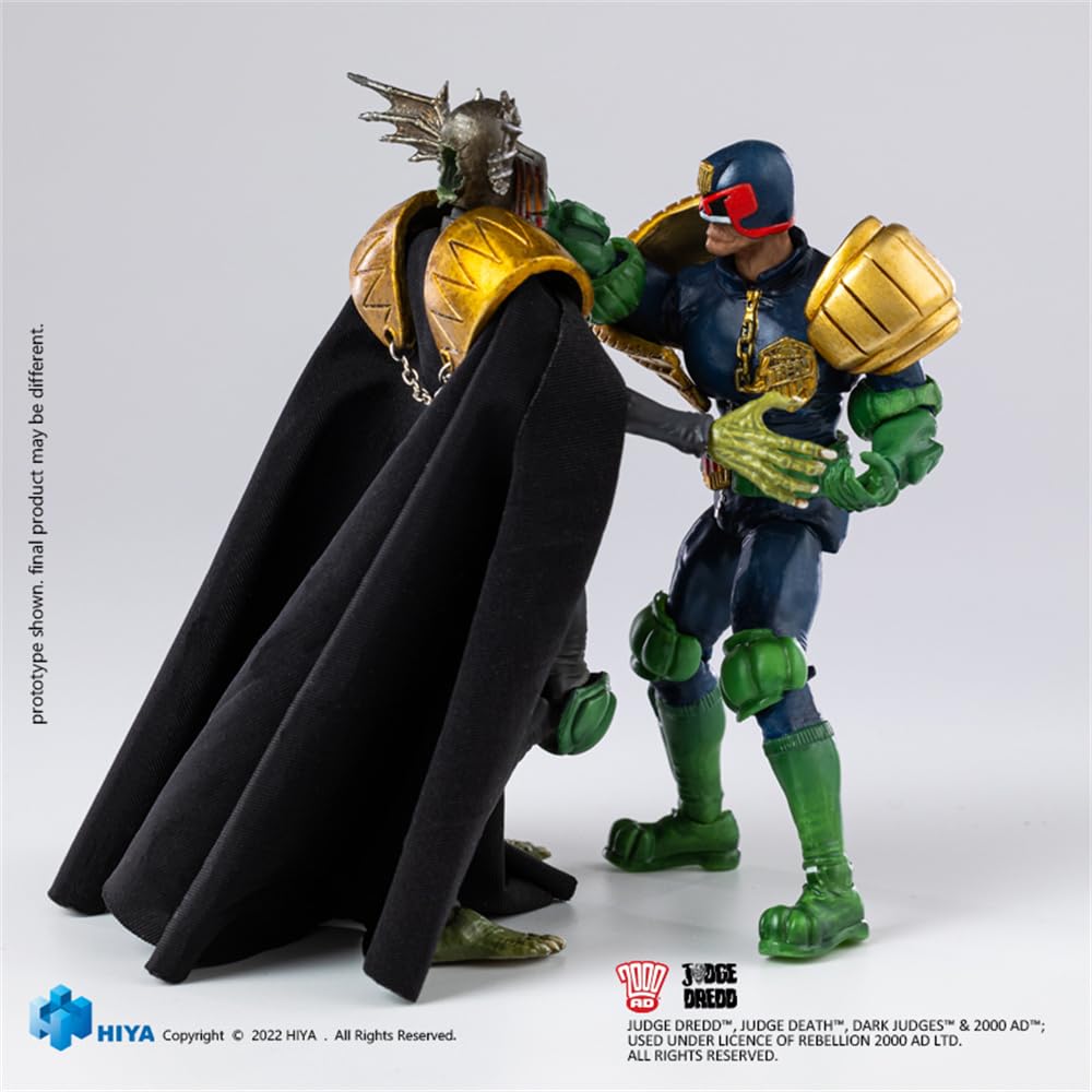 Figura coleccionable Hiya: Miniatura exquisita, Juez Dredd: Mirada al Puño de Dredd, Figura de acción en miniatura a escala 1:18 EMJ0252