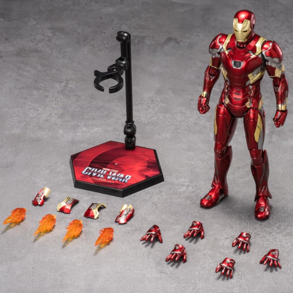 Conjunto completo de figuras coleccionables de ZD: Iron Man Mark 46, líder de la Guerra Civil estadounidense MK46, figura de acción en miniatura a escala 1:10 MK46BFG