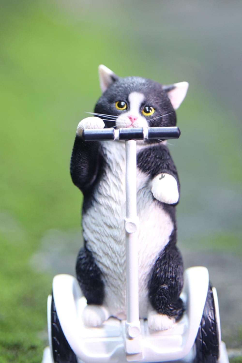 Figura de gato coleccionable JXK: Gato gris de pie, pintada a mano por expertos, realista, resina segura, miniatura a escala 1:6.