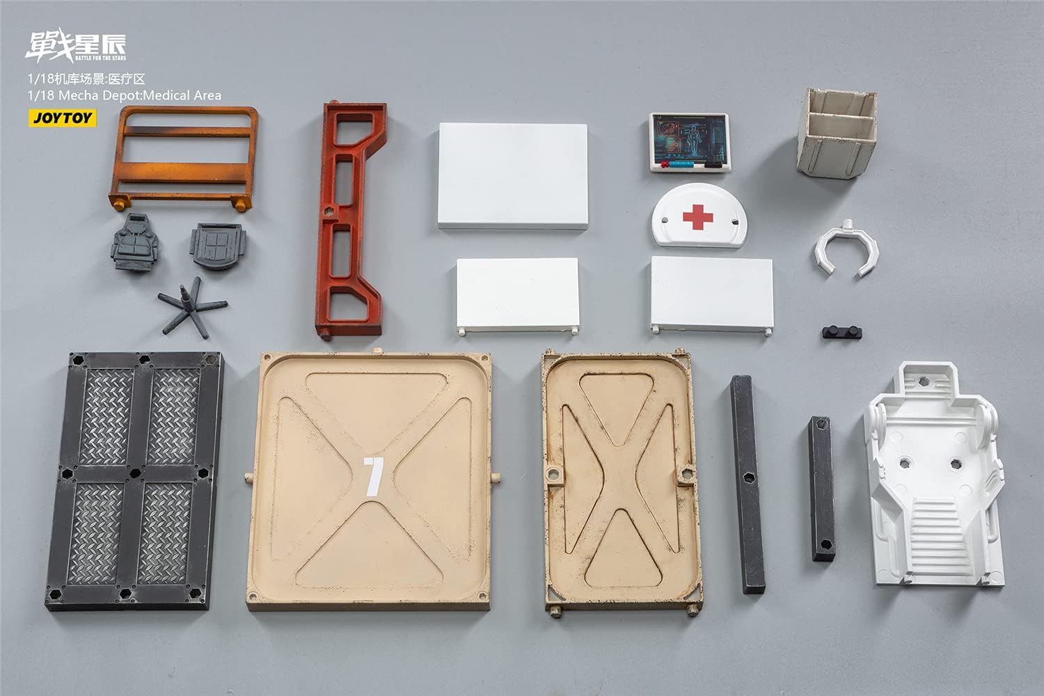 JoyToy JT1088 Figurine d'action de science-fiction à l'échelle 1/18, base Mecha Depot : zone médicale
