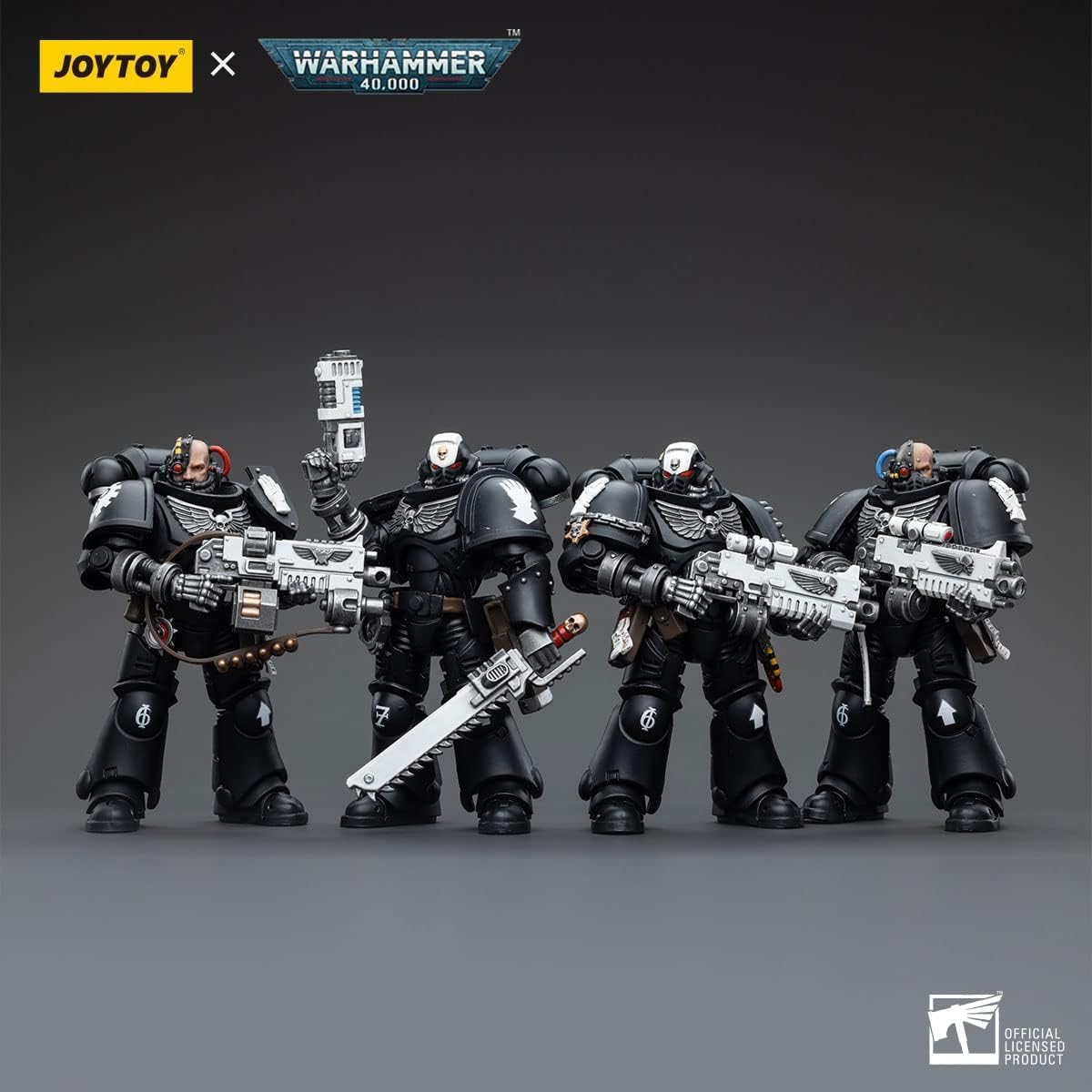 JoyToy - Figurines d'action de science-fiction Warhammer 40K sous licence officielle à l'échelle 1/18, série complète - Iron Hands Assault Intercessors Sergent Kalock