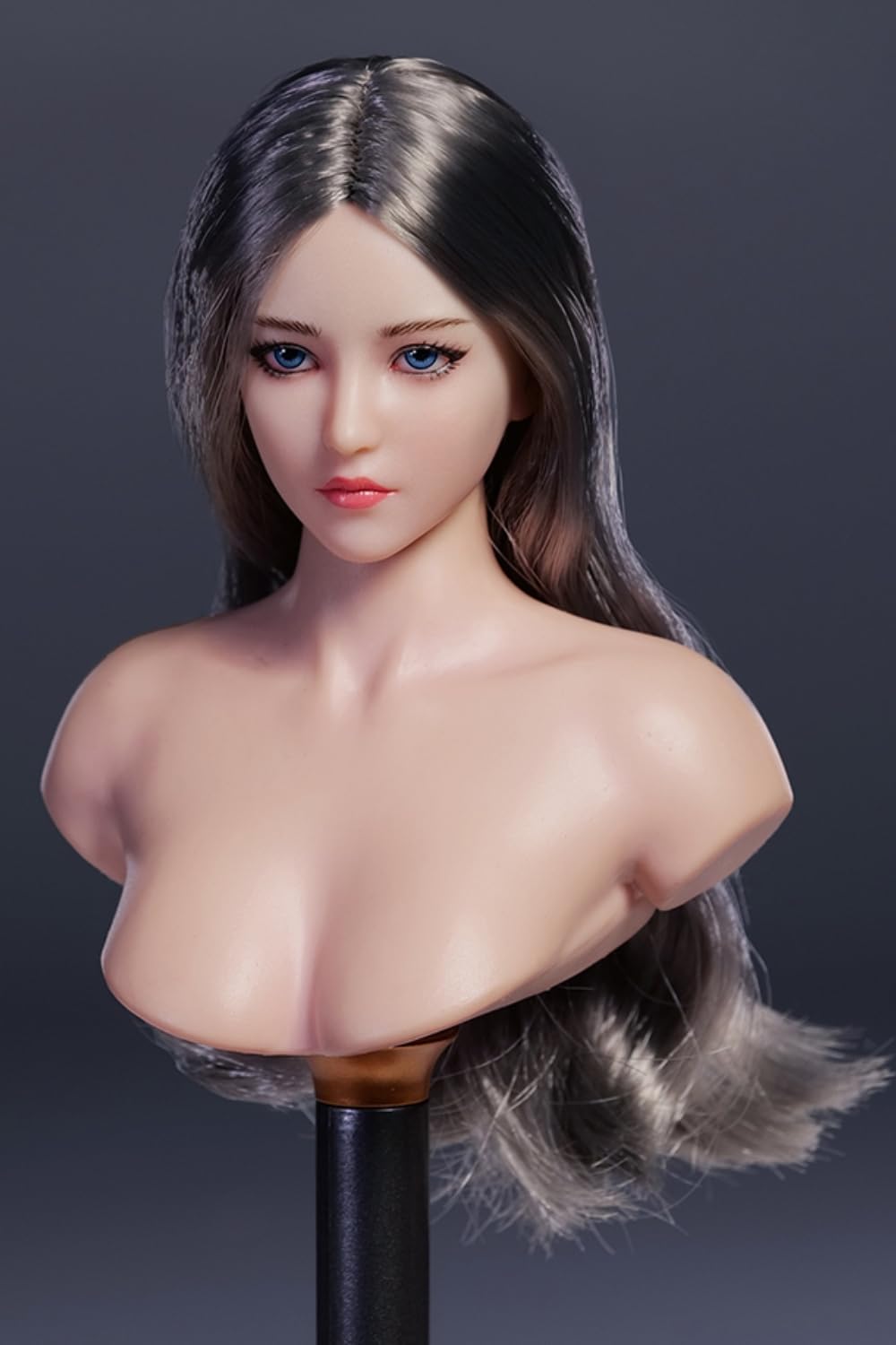 Escultura de cabeza femenina a escala 1:6, diseño de ojos móviles, escultura de cabeza de niña asiática para figuras de acción de 12 pulgadas YMT101A