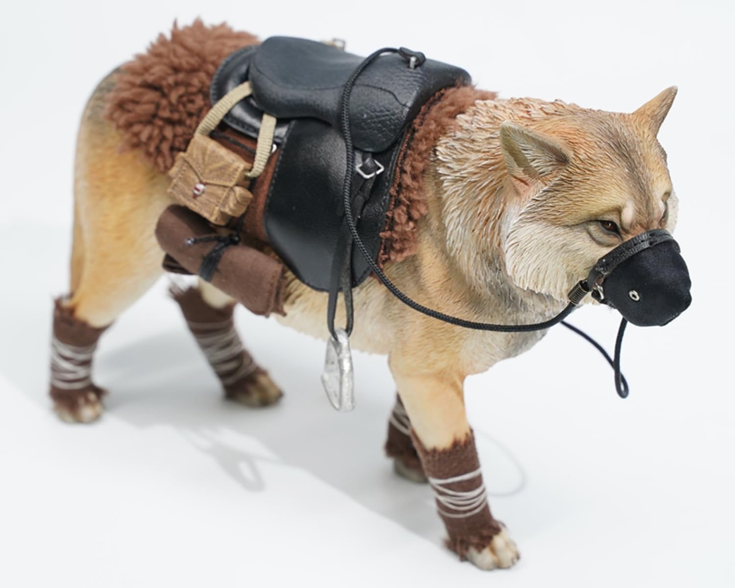 Figurine de loup de collection JXK : loup tibétain, peinte à la main avec expertise, réaliste, en résine sûre, figurine animale miniature à l'échelle 1:6