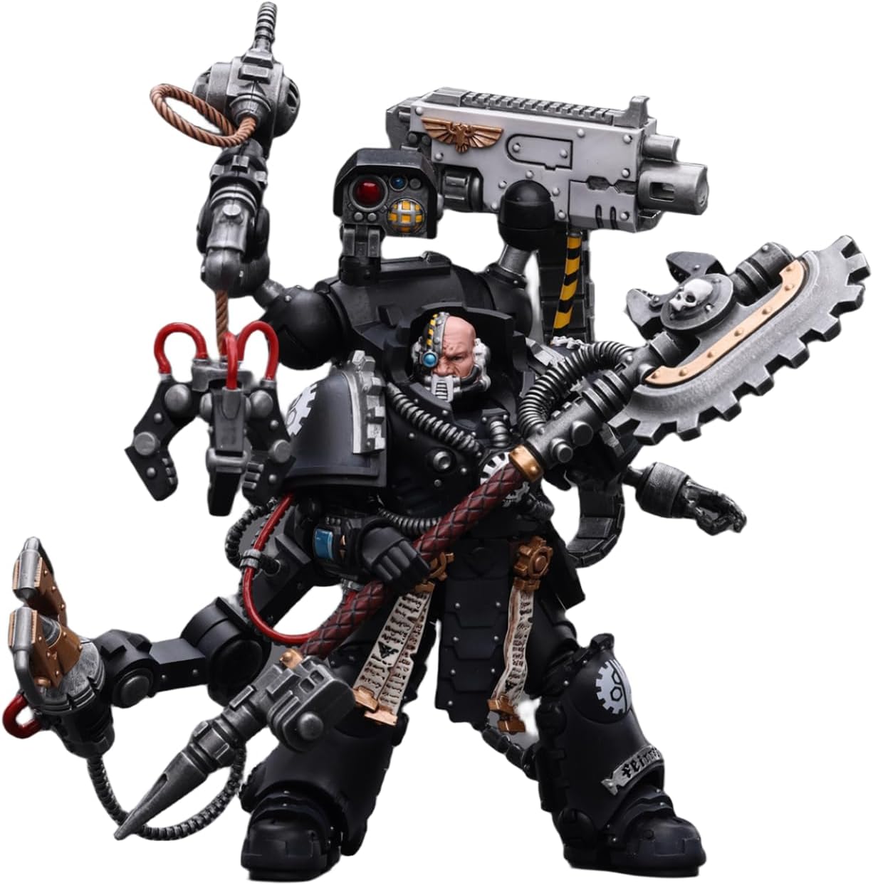 Figurine de collection JoyToy Warhammer 40K : Iron Hands, Père Feirros, échelle 1:18