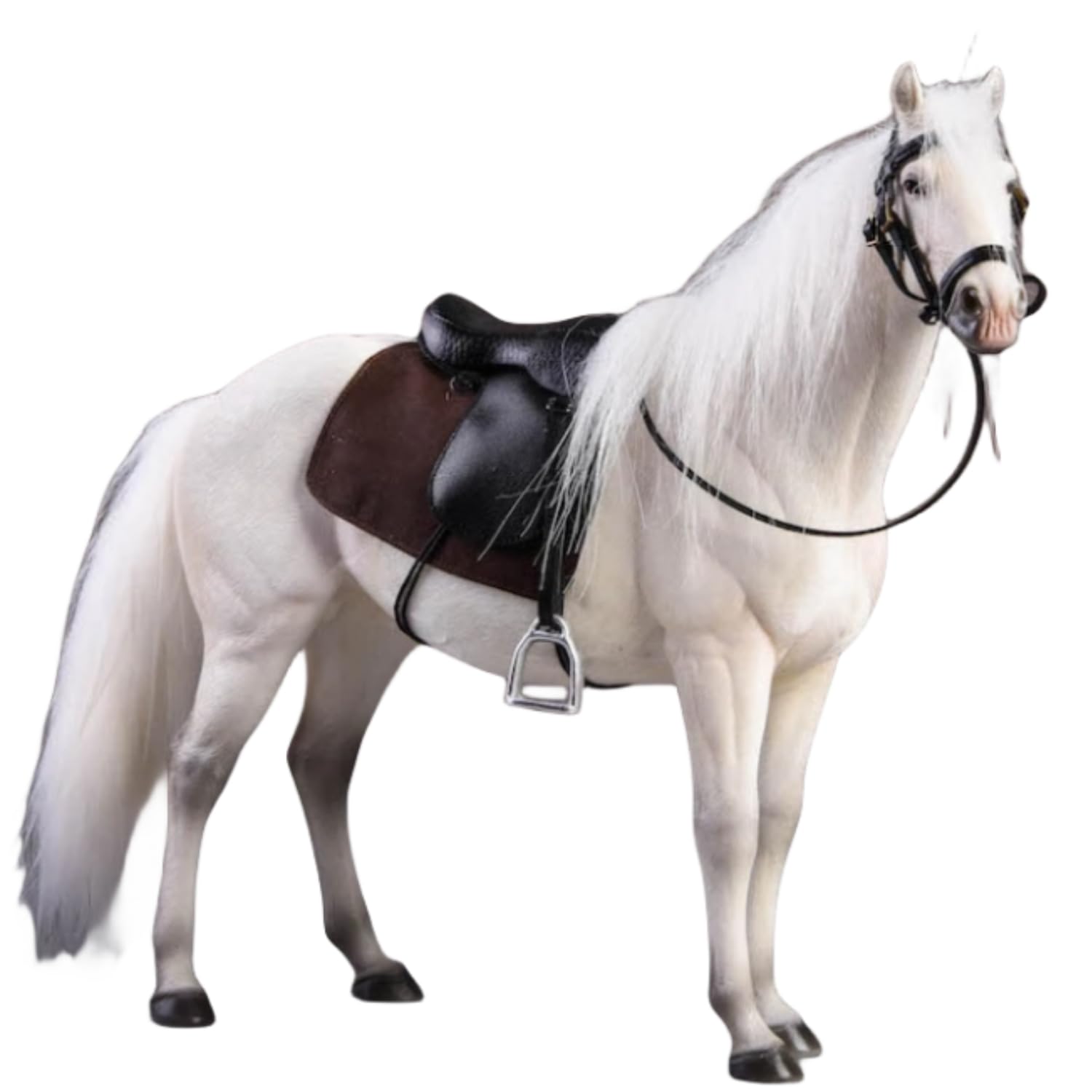 Figura de caballo coleccionable JXK: Caballo de sangre caliente, pintado a mano por expertos, resina realista y segura, miniatura a escala 1:12.