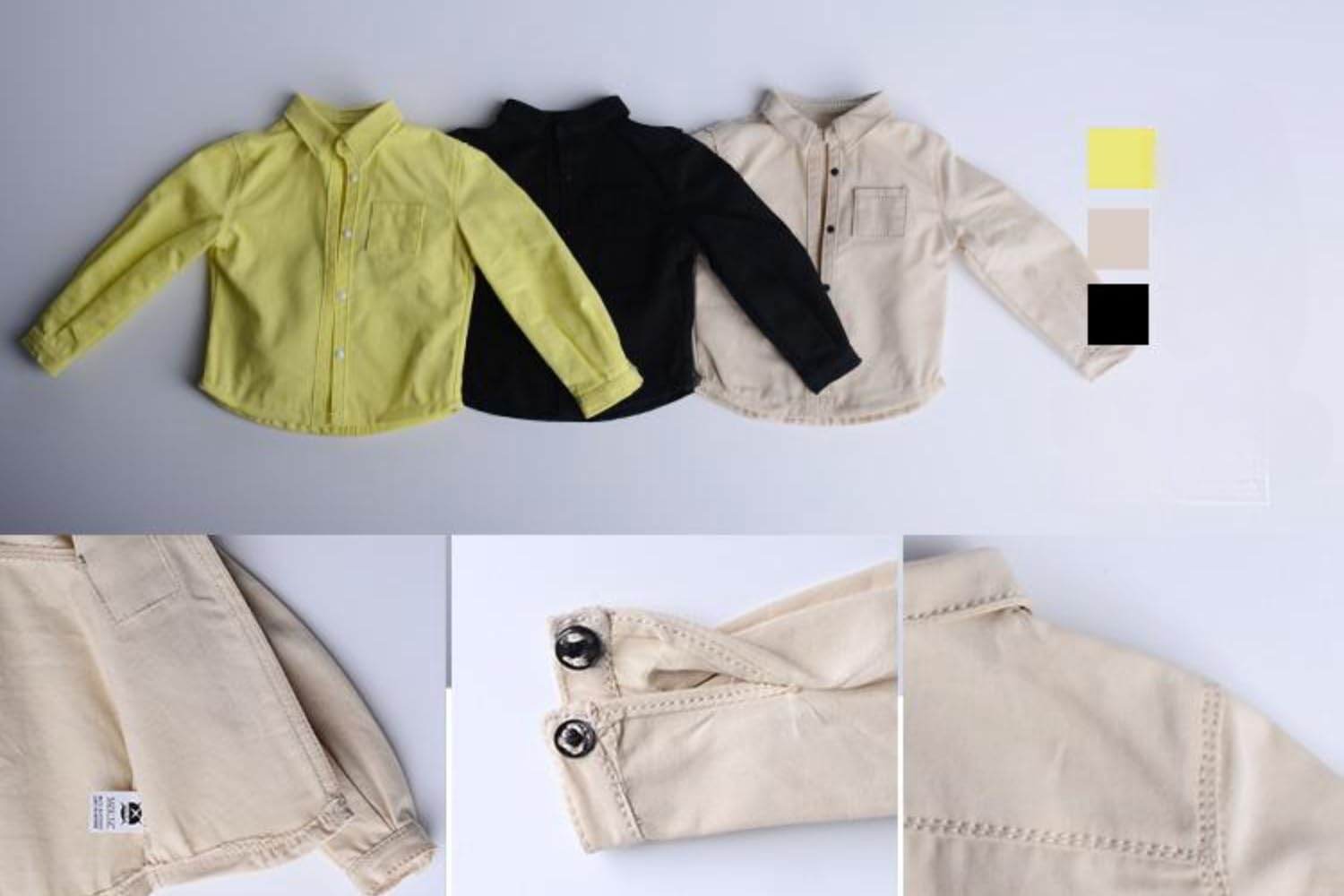 Ropa para muñeca a escala 1/6: Camisa de manga larga para figura de acción coleccionable de 12 pulgadas