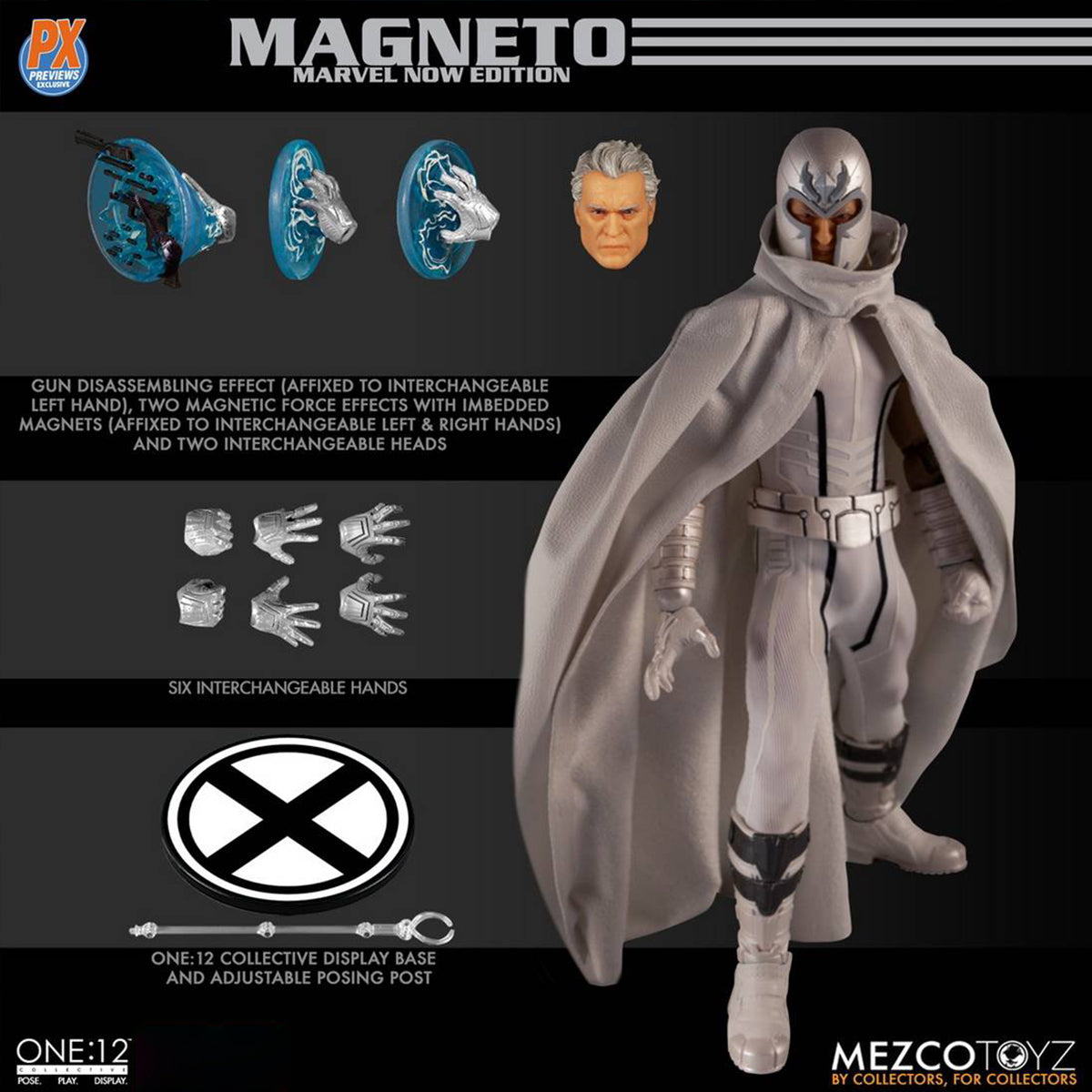 Mezco Toyz Marvel One:12 Collective Magneto (Marvel Now Edition) PX AF AUG198176 1/12 Scale Action Figure