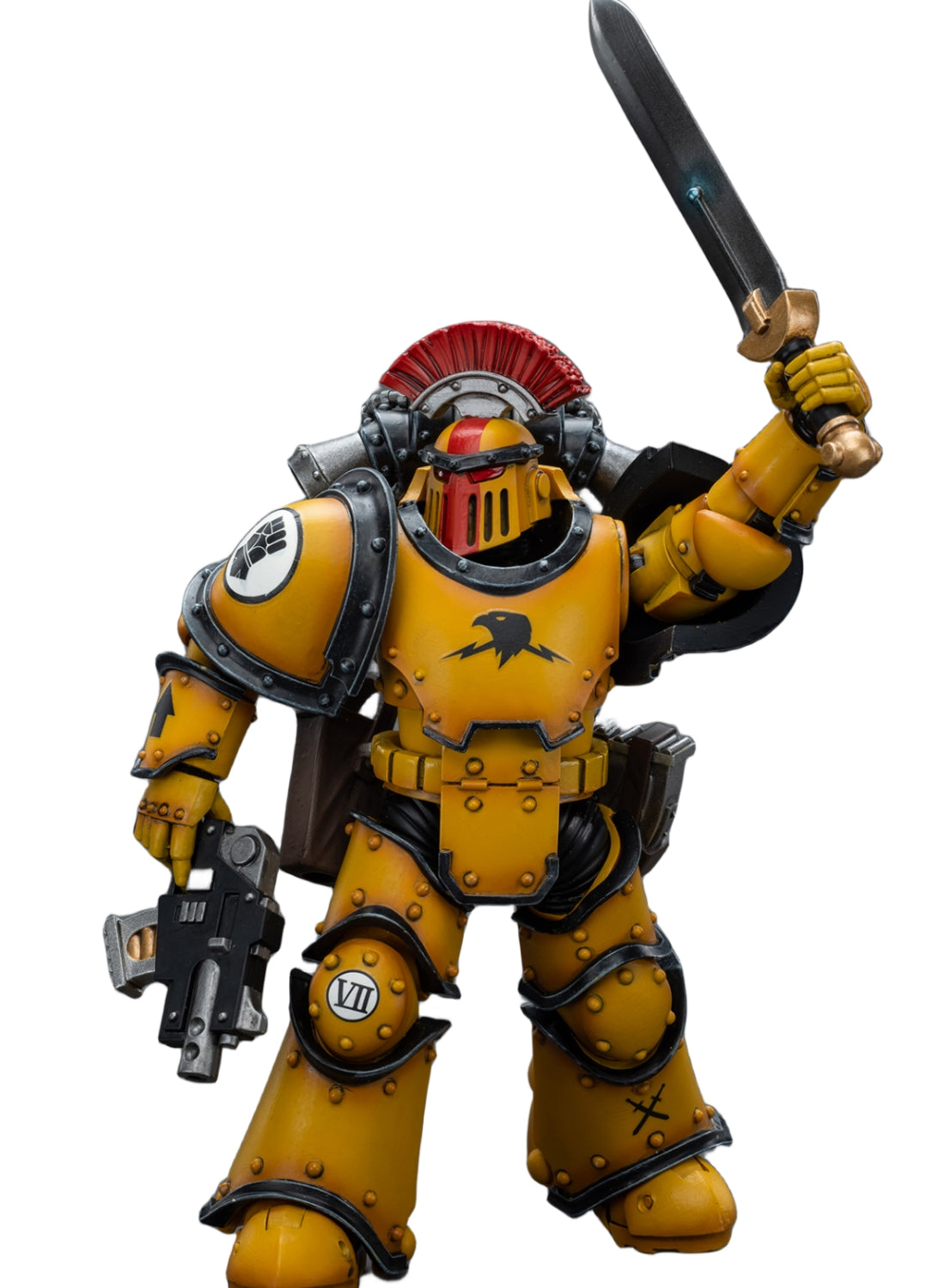 Figurine de collection JoyToy 40K : Imperial Fists Legion MkIII Tactical Squad Sergent avec Power Sword, figurines d'action à l'échelle 1:18 JT9046