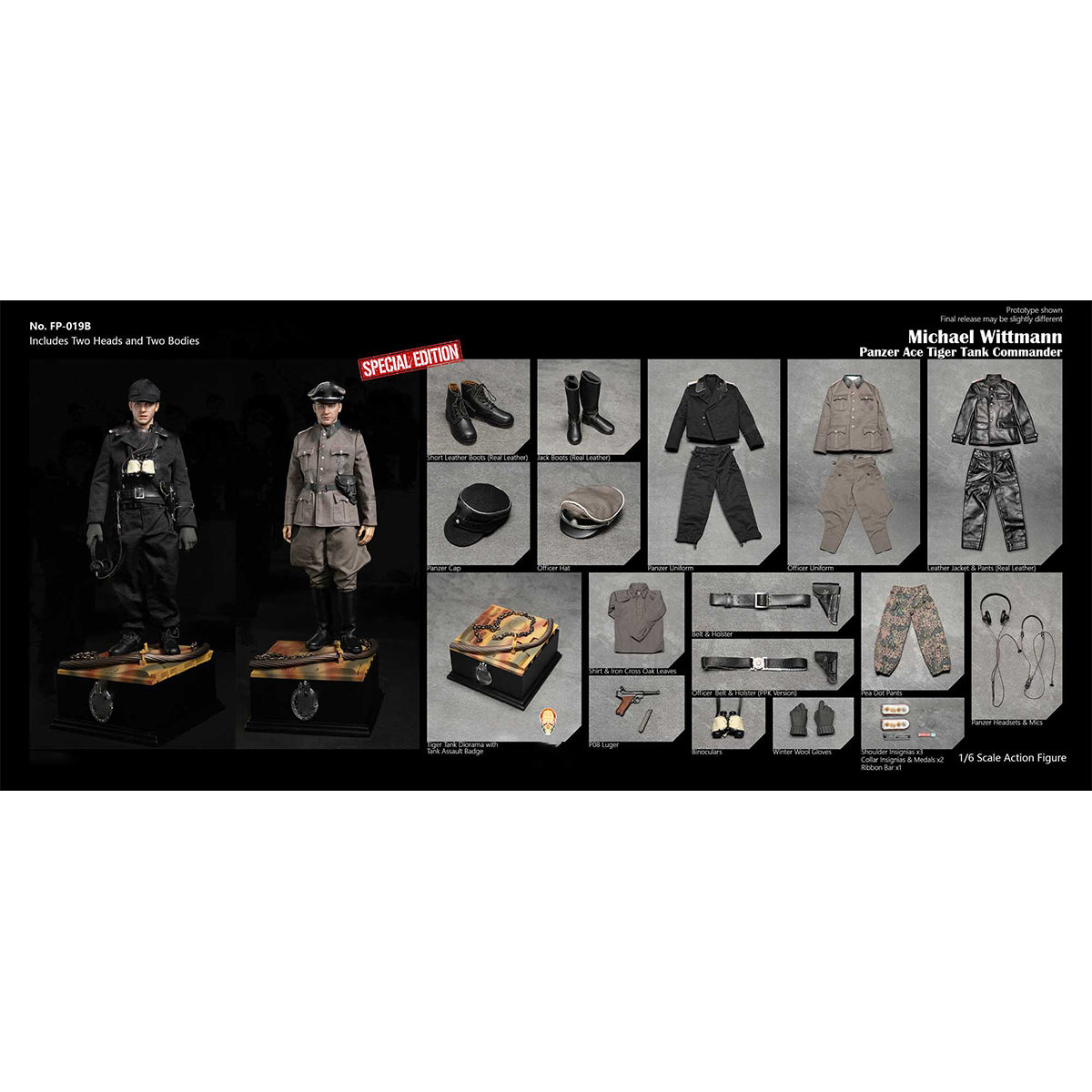 LPMW Facepool Figure Discover History Series Panzer Ace Tiger Tank Commander Wittmann Special Edition Action Figures