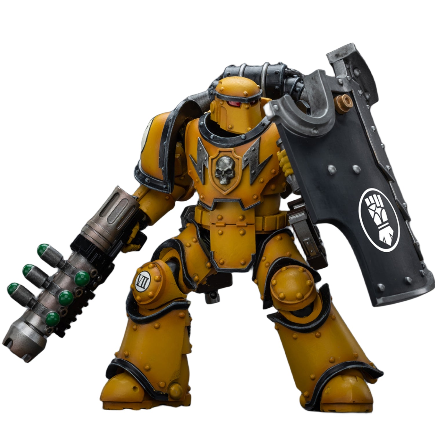 Figurine de collection JoyToy Warhammer The Horus Heresy : Imperial Fists Legion MkIII Breacher Squad Legion Breacher avec pistolet à gravitons, échelle 1:18, figurines d'action JT9114