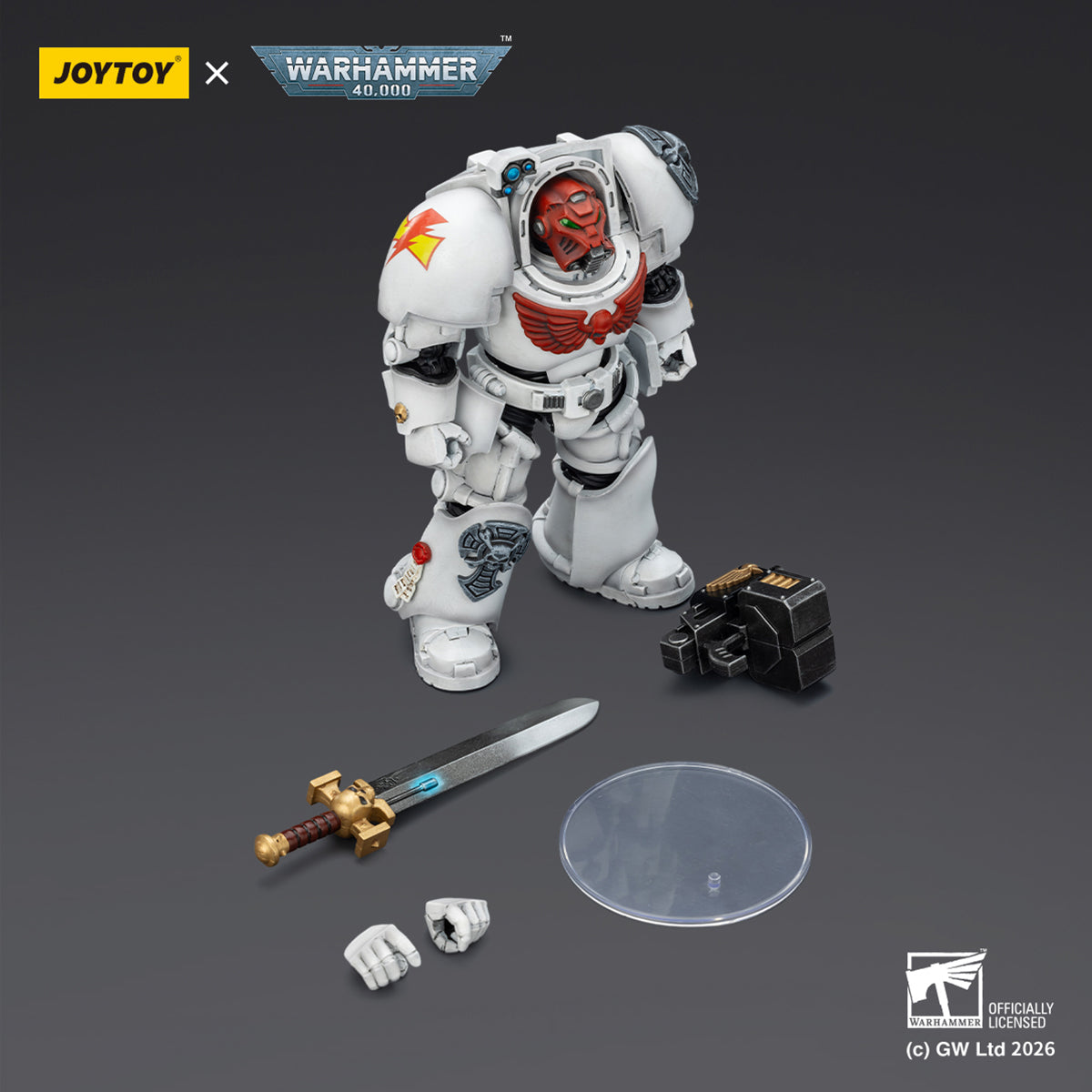 JOYTOY Warhammer 40,000 White Scars Terminator with Power Fist and Assault Cannon & with Power Fist and Storm Bolter & with Power Sword and Storm Bolter Action Figure
